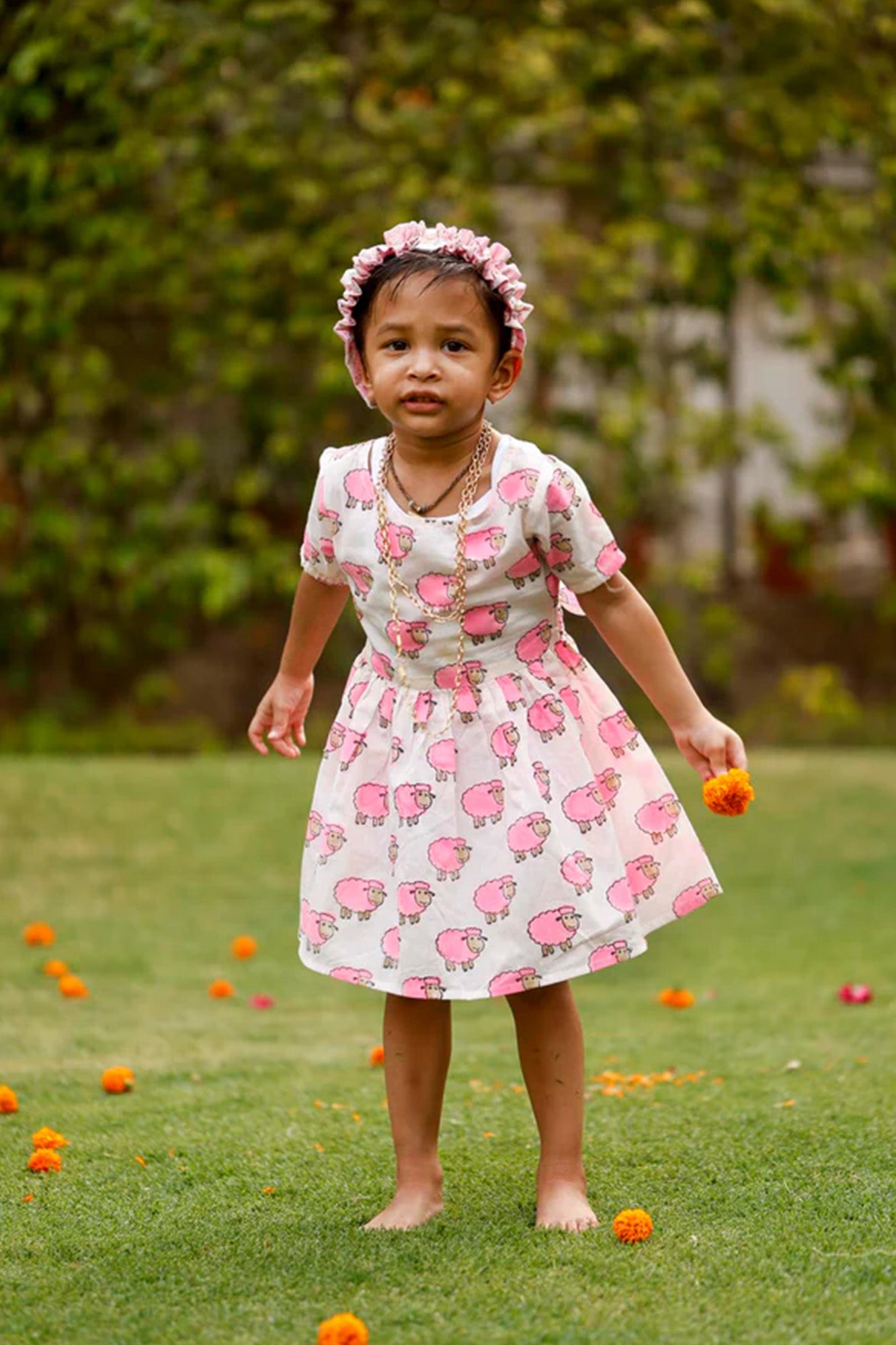 Pink Lamb Girl Frock