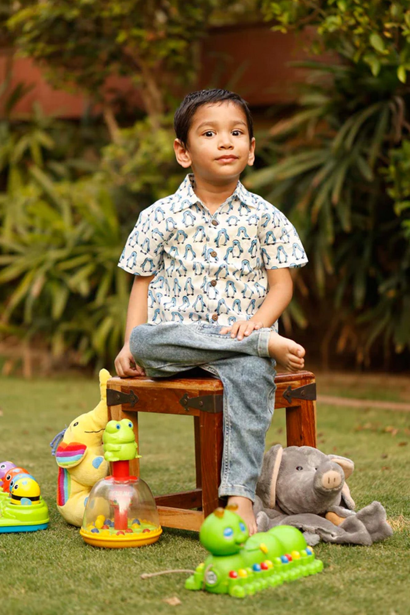 Shirt Boy Penguin Blue