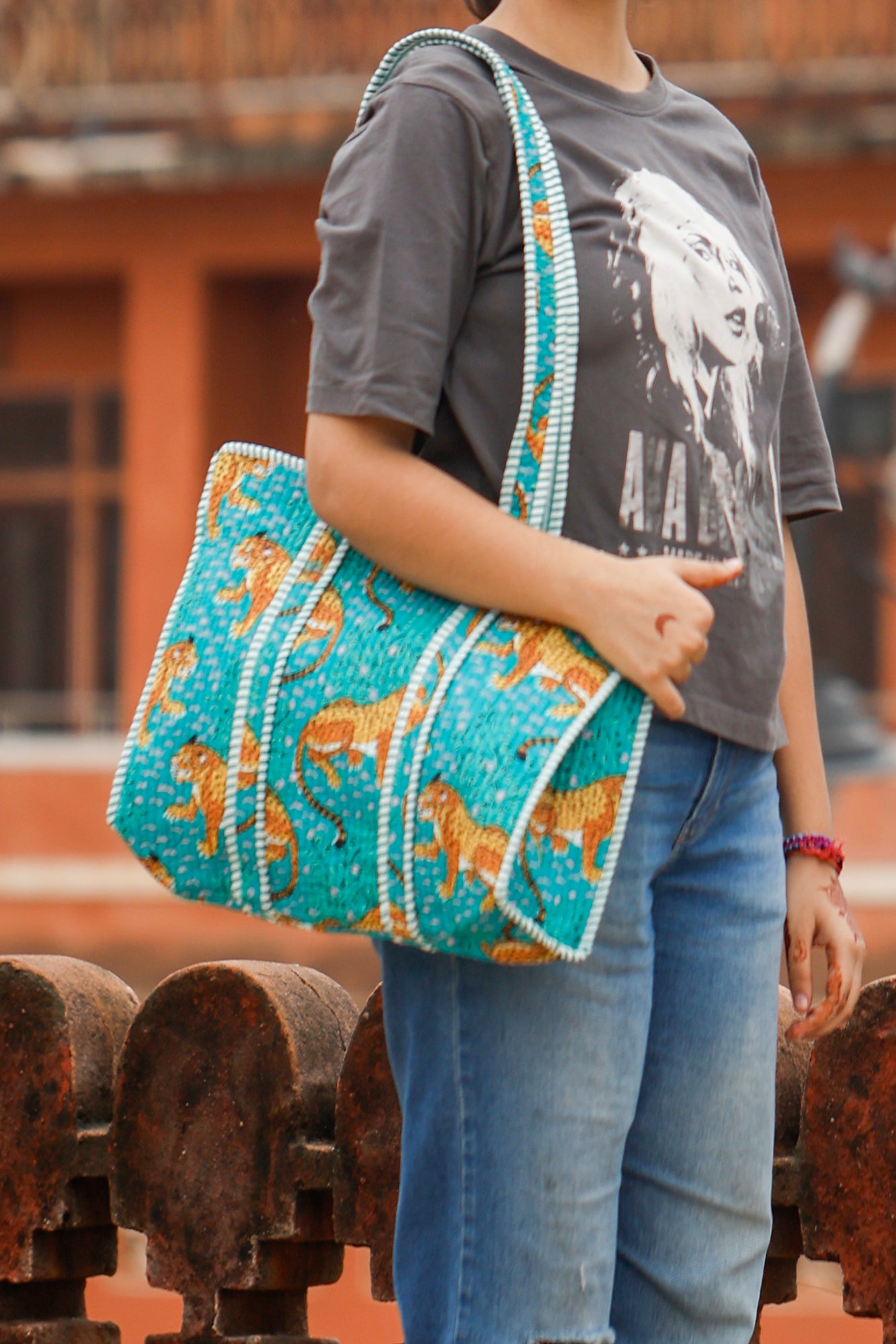 Green Tropical Safari Tote Bag
