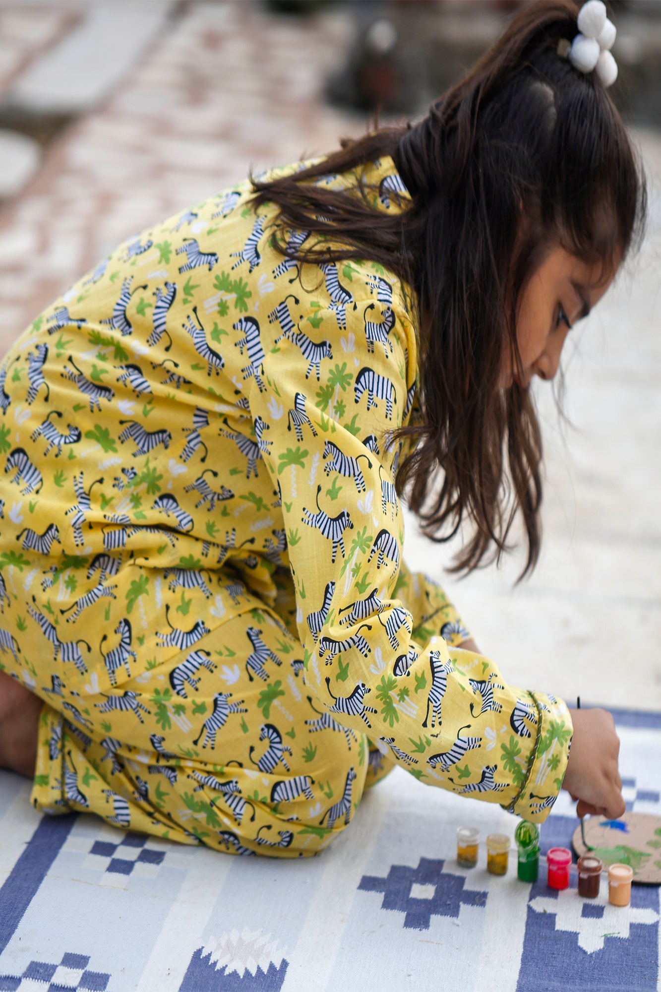 Zebra Yellow Kids Night Suit