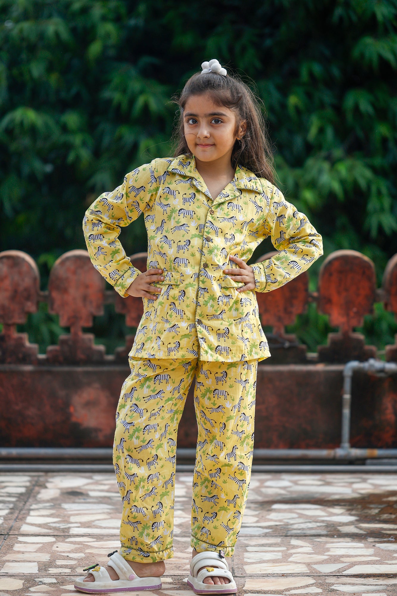 Zebra Yellow Kids Night Suit