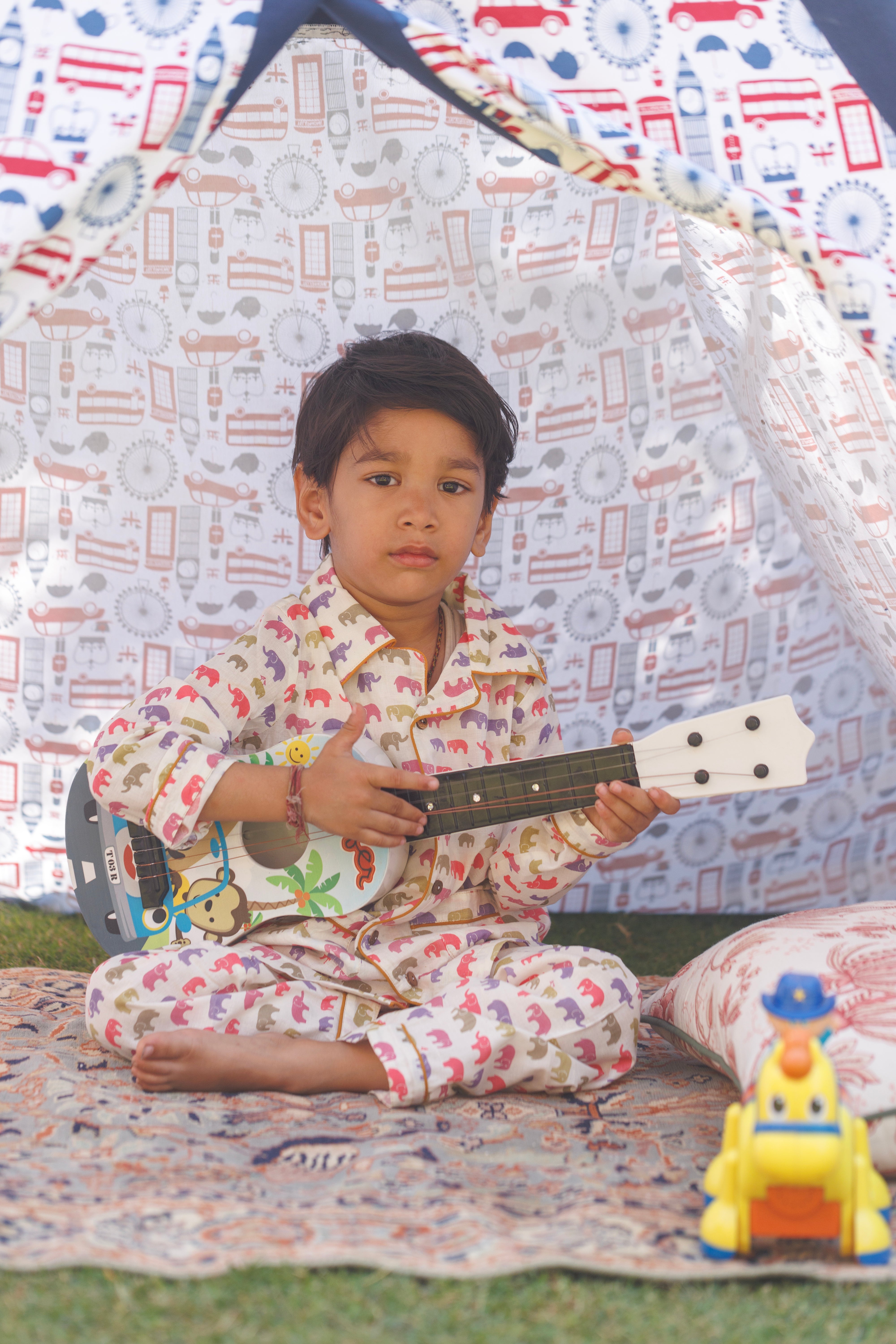 Multi Elephants Kids Night Suit