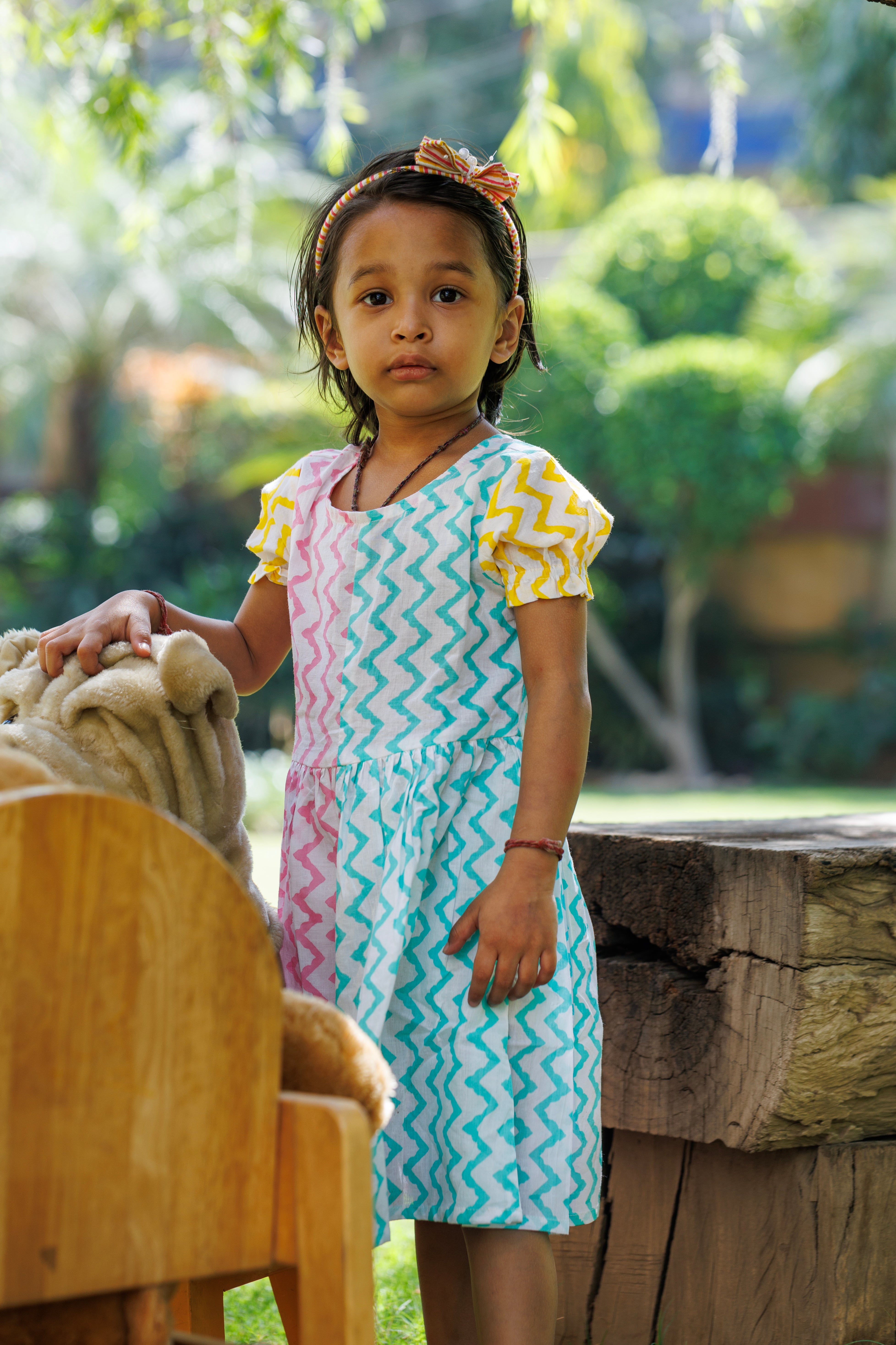 Multi Chevron Girl Frock
