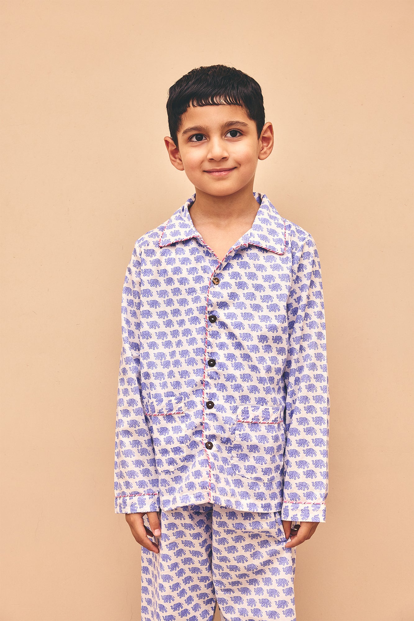 Mini Blue Elephant Kids Night Suit