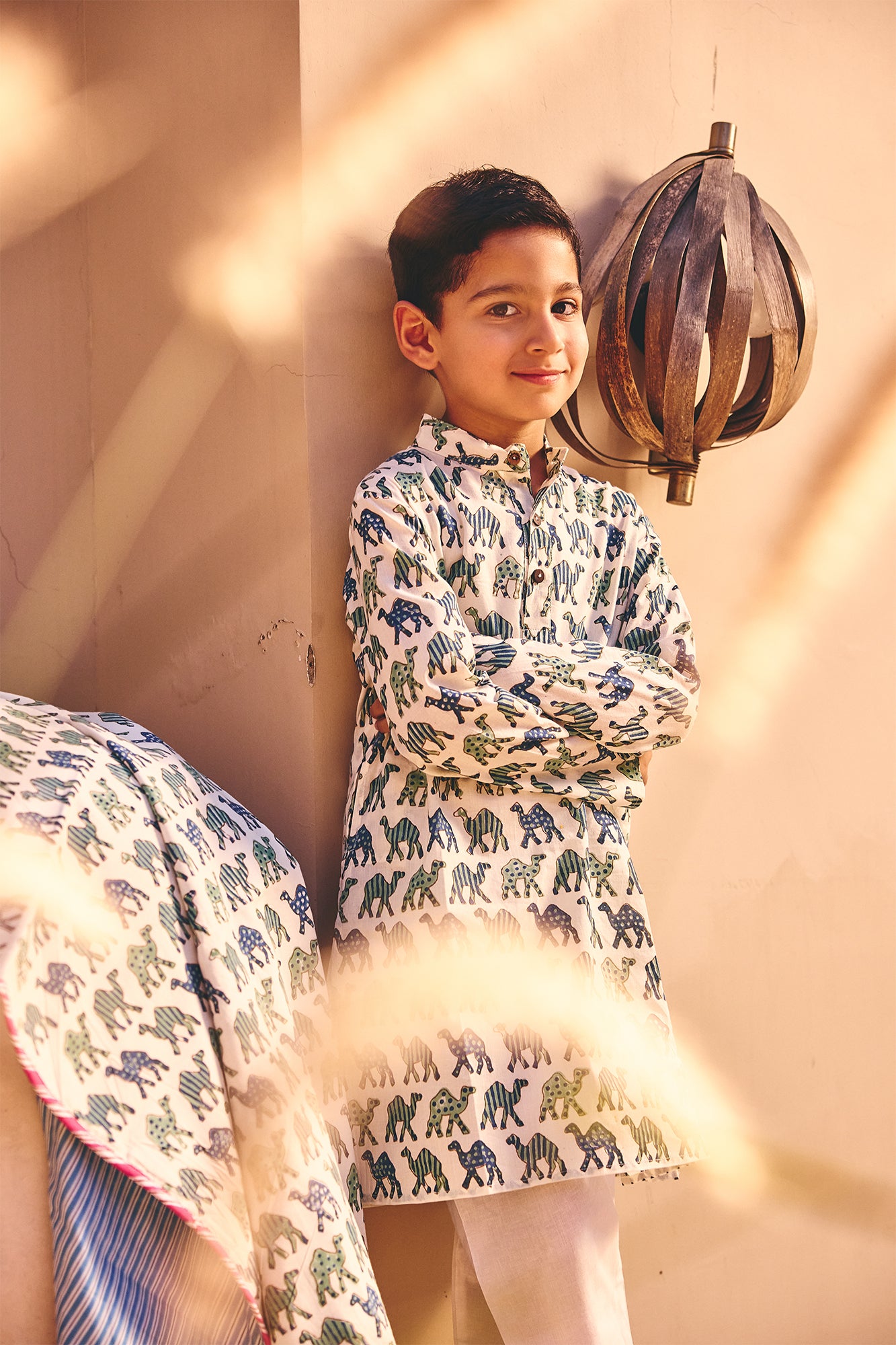 Dotty Camel Boy Kurta