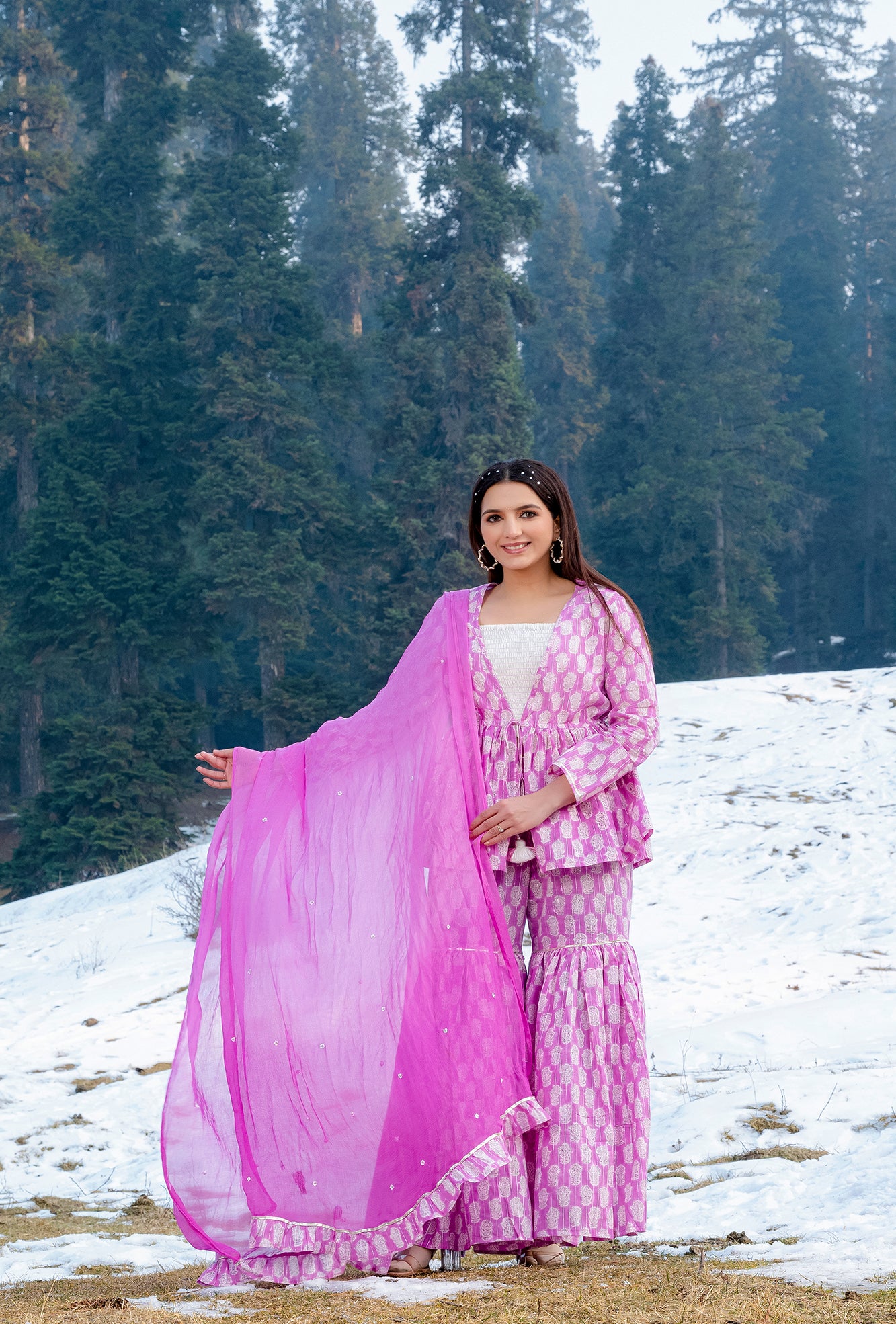 Sadabahar Carnation Sharara Set