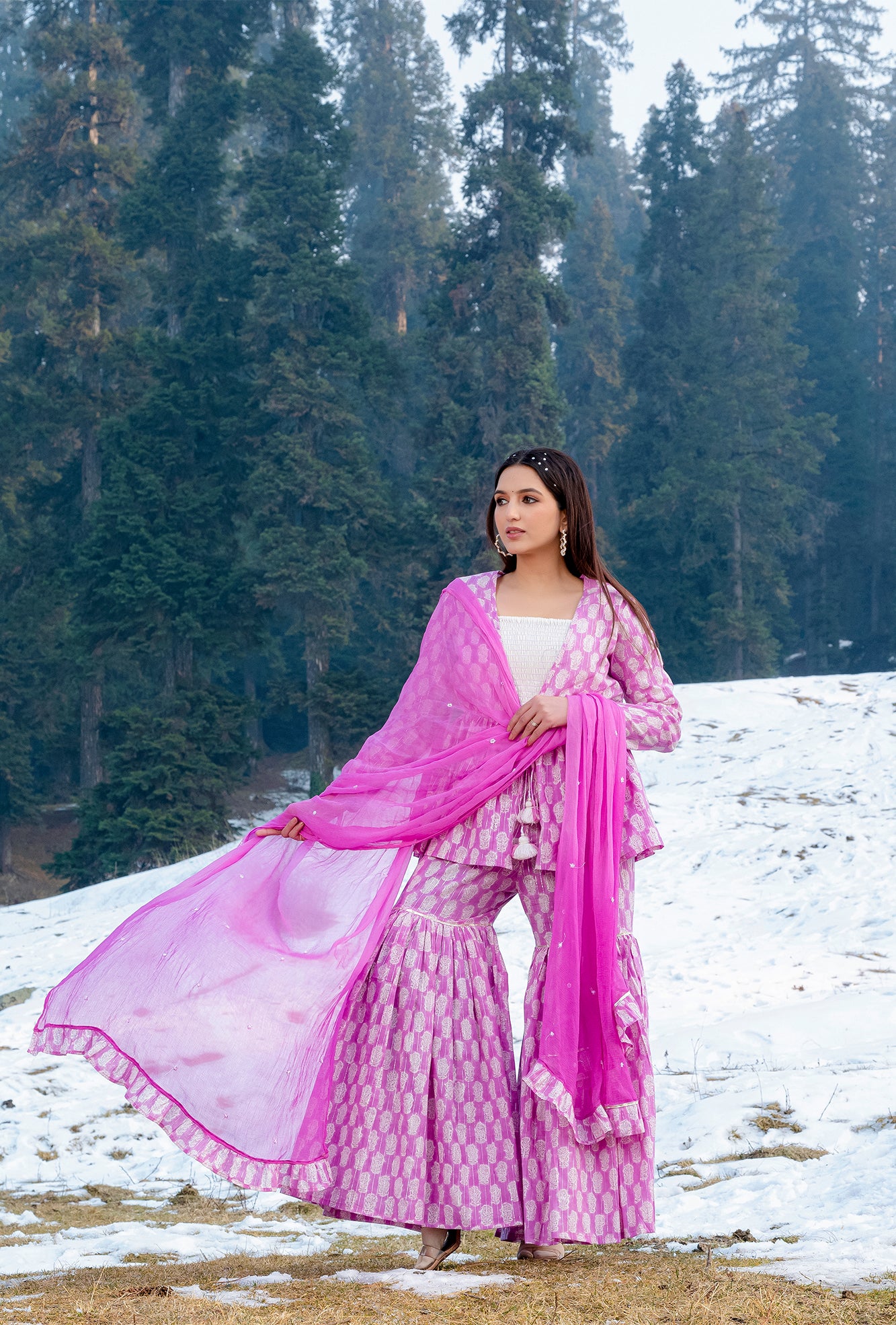 Sadabahar Carnation Sharara Set