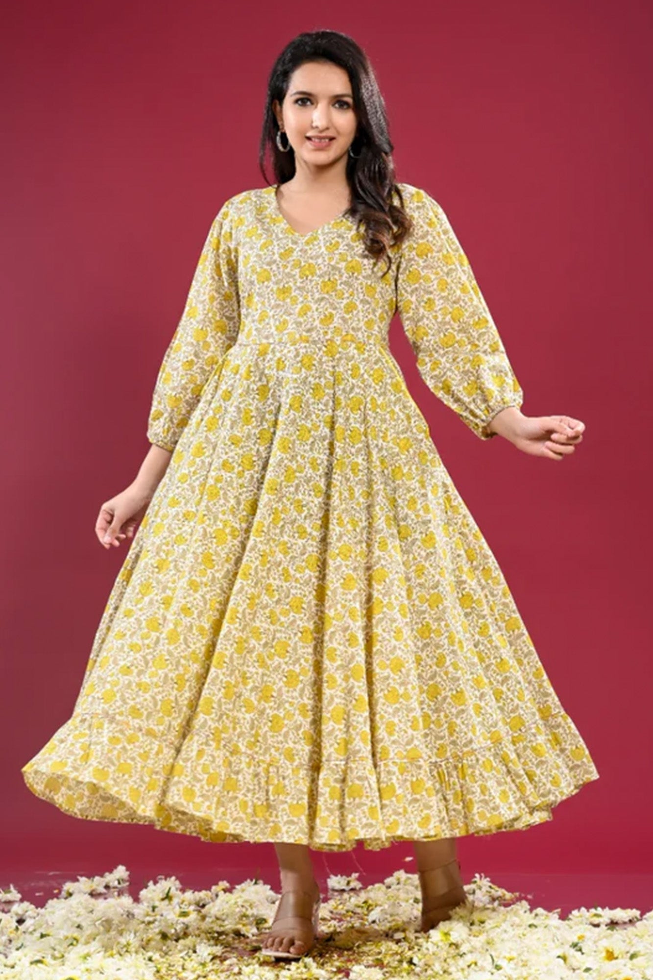 Dress Long Womens Dil E-Bahar Mustard