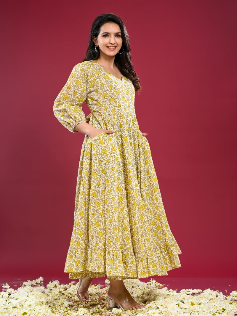 Dress Long Womens Dil E-Bahar Mustard