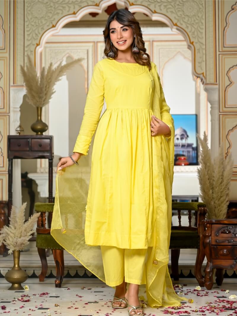 Kurta Long Womens Yellow S/3