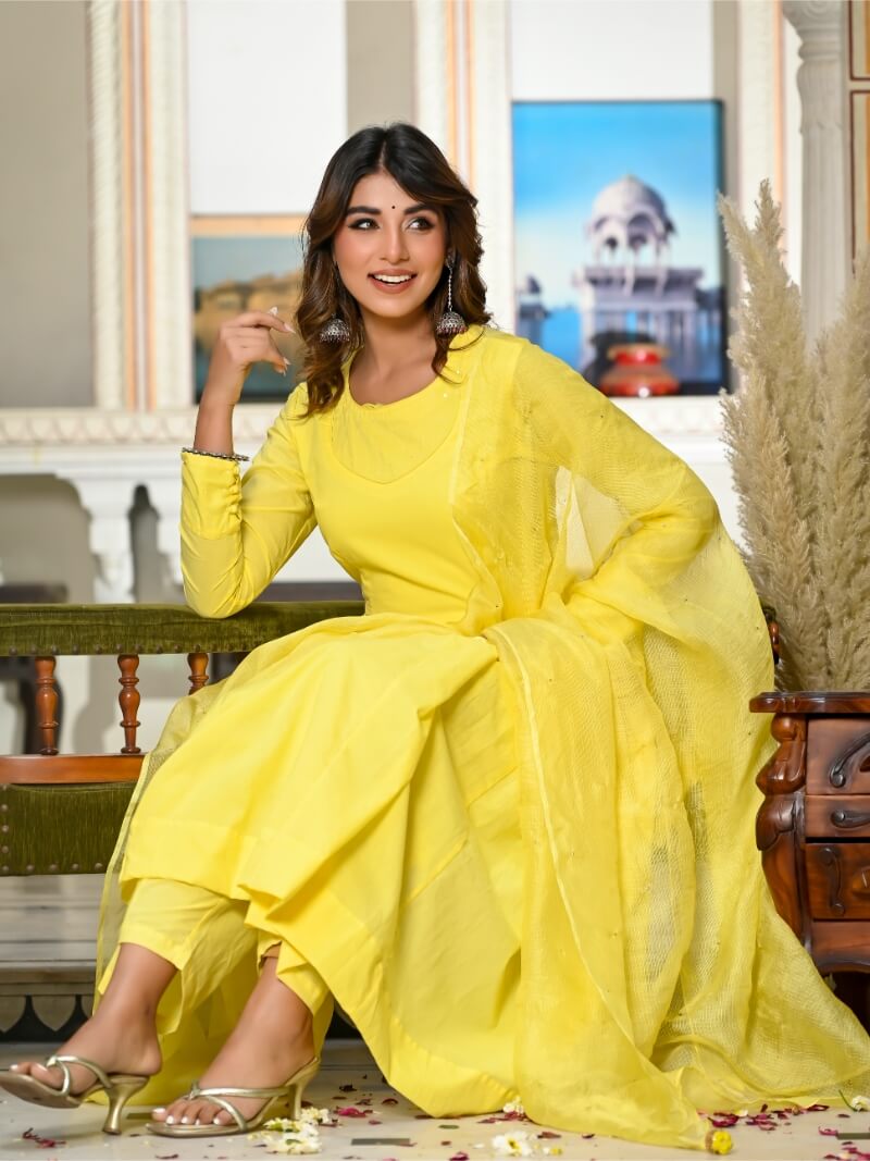 Kurta Long Womens Yellow S/3