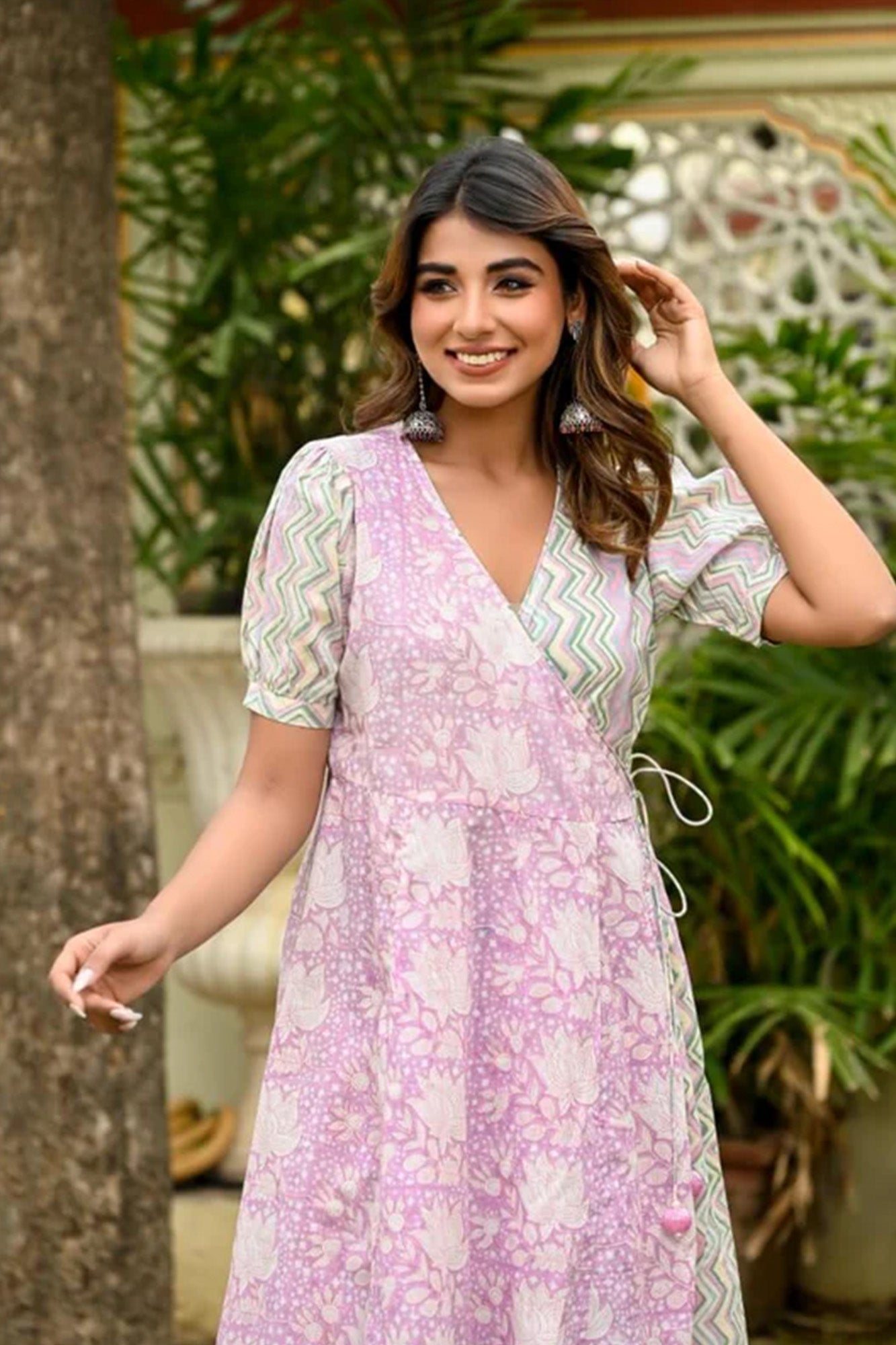 Dress Womens Angrakha Lavender