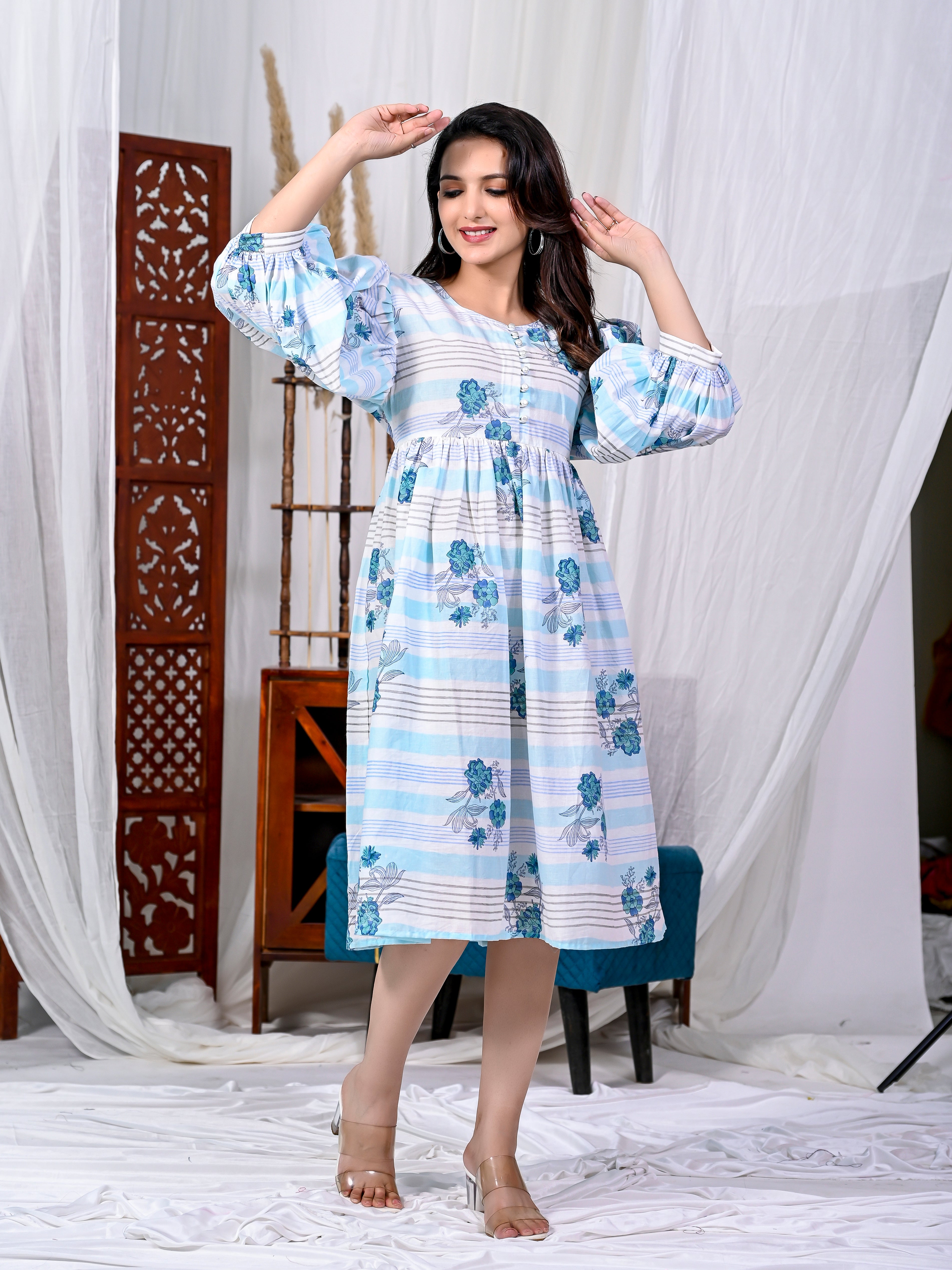 Dress Short Women Striped Neela