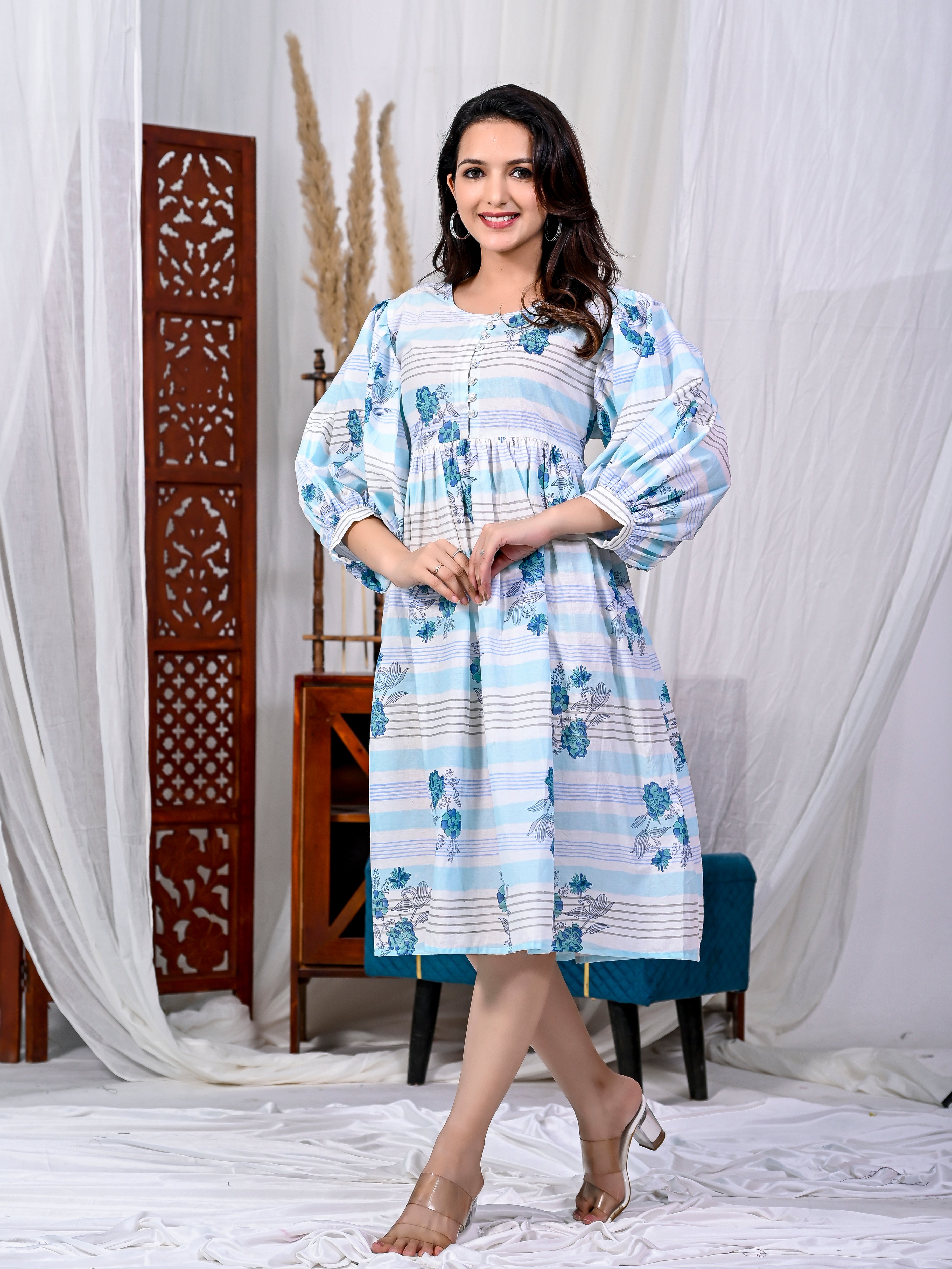 Dress Short Women Striped Neela