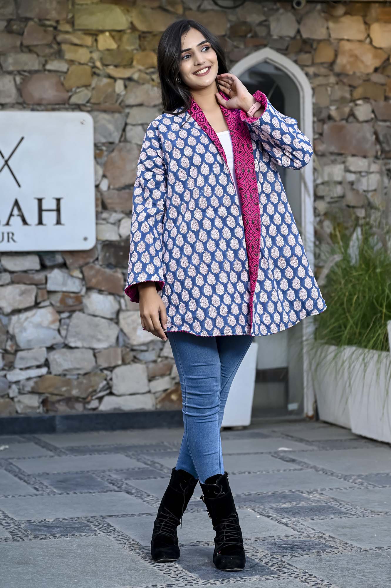 Jacket Short Womens Overlaped Reversible