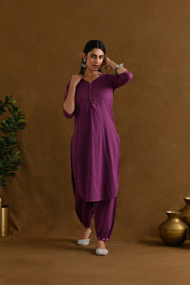 Kurta Long Womens S/3 Purple