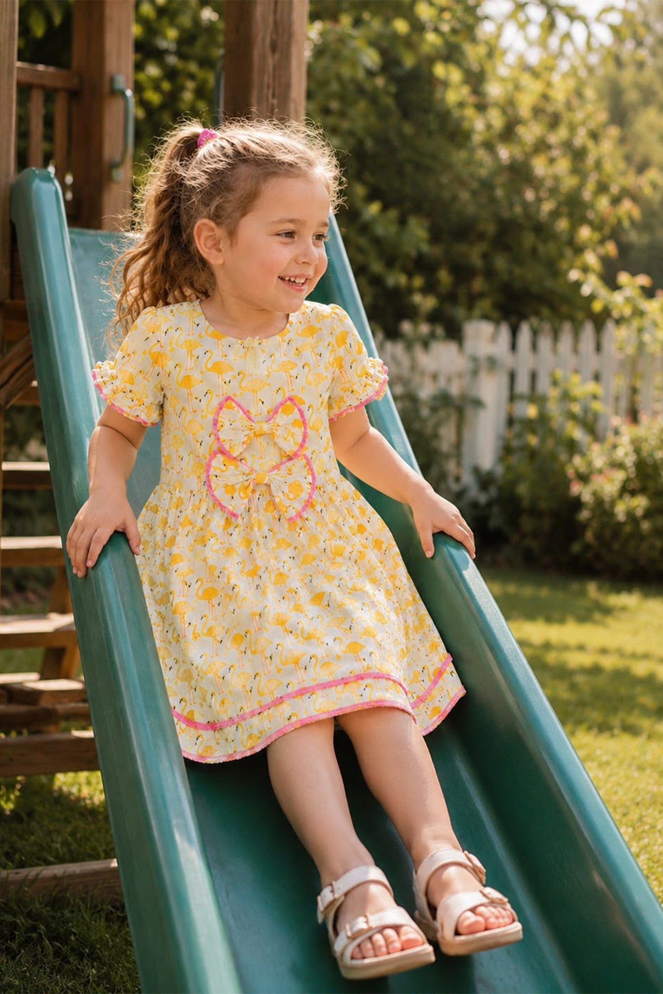 Yellow Flamingo Frock
