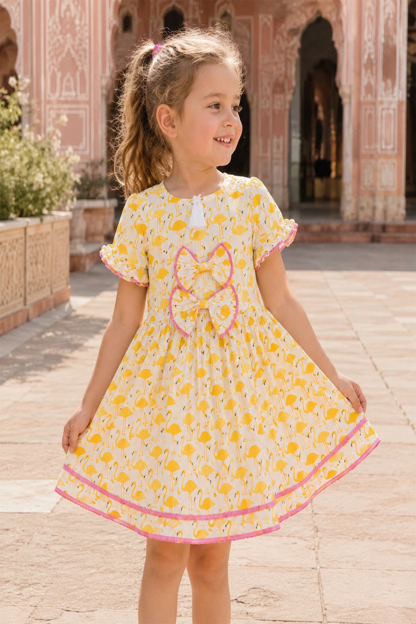 Yellow Flamingo Frock