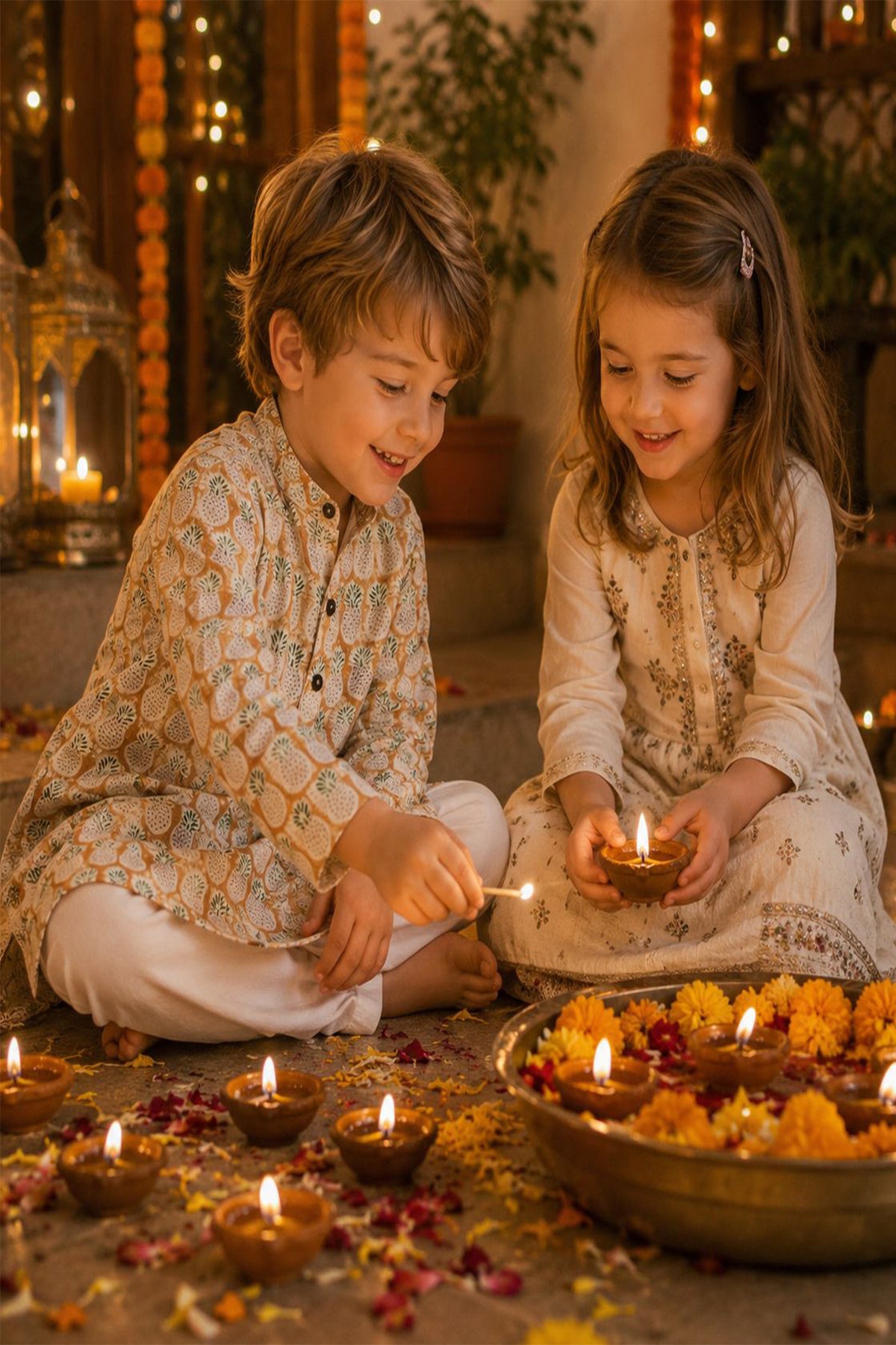 Golden Pineapple Boy Kurta