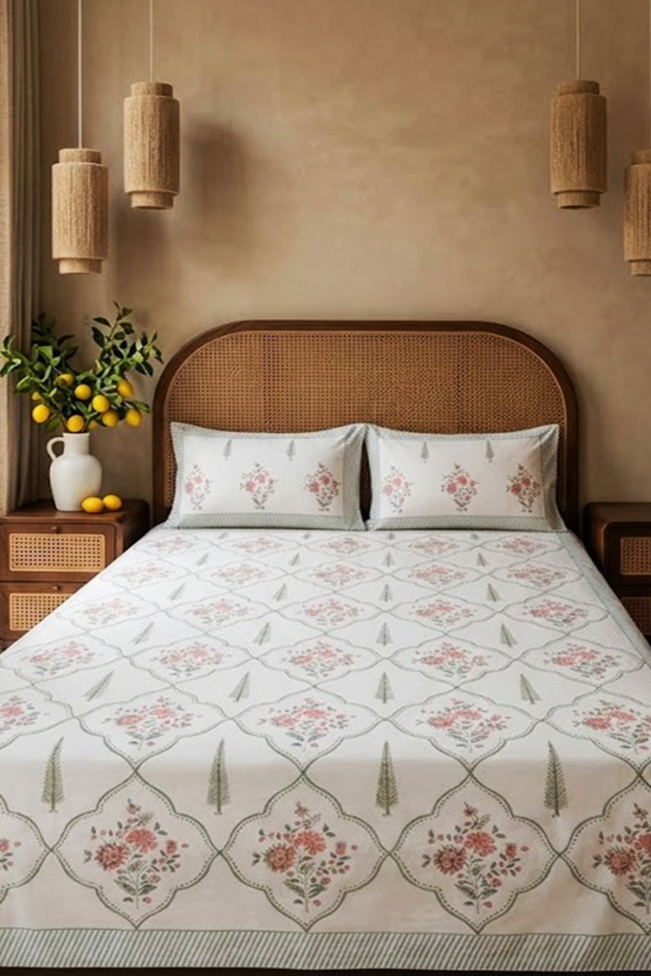 Shabnam Floral Bed Sheet With Pillow Covers
