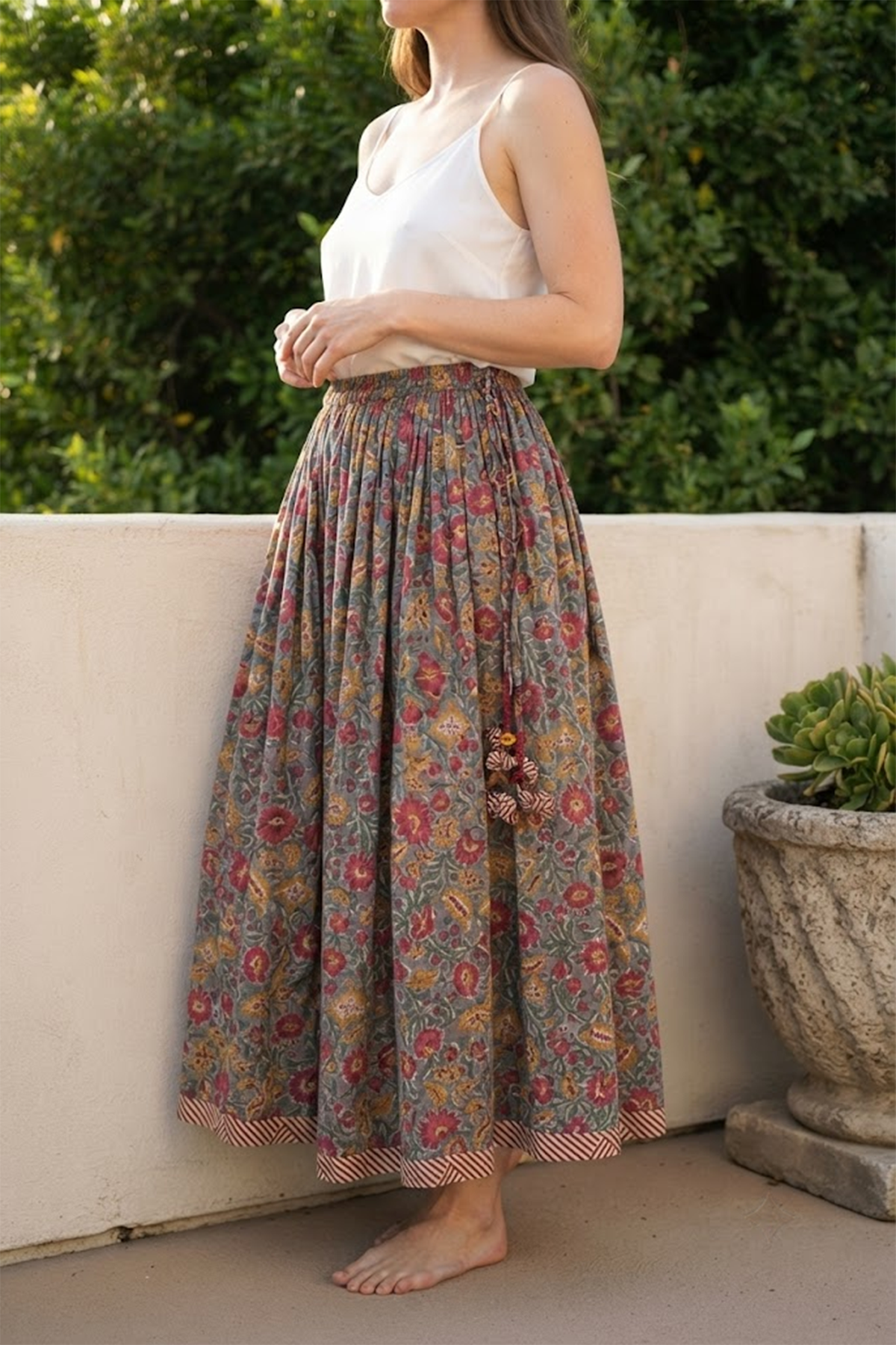 Seher Tarang-Marigold Jaal Skirt