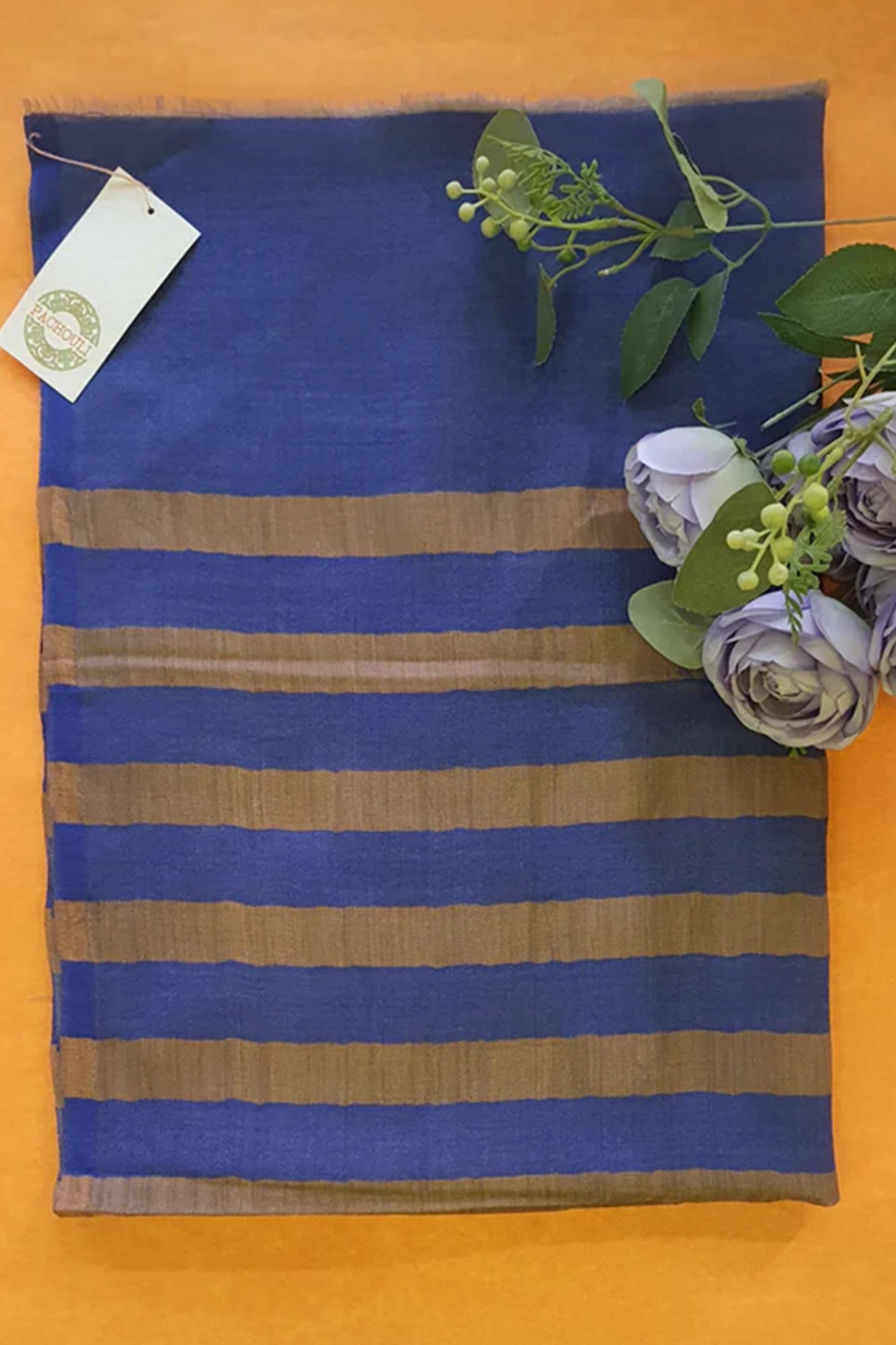 Women Pashmina Stole Striped Blue