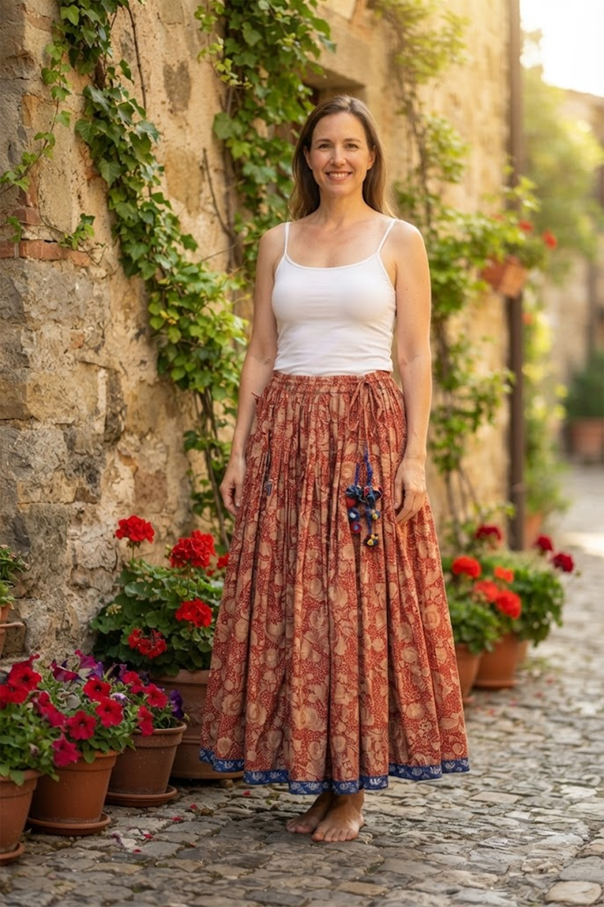 Seher Tarang-Rust Edit Skirt
