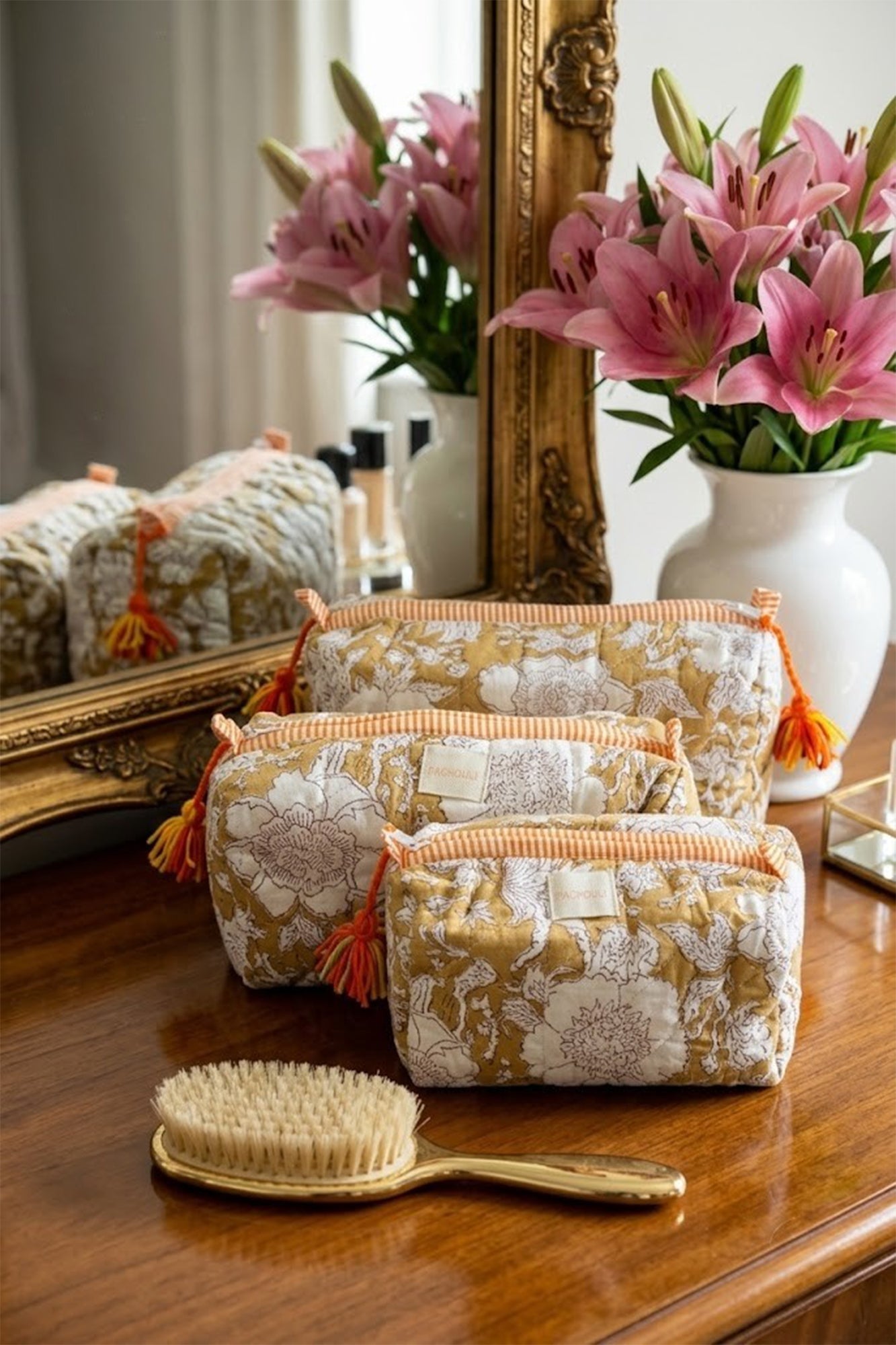 Marigold Brown Pouch Set of 3