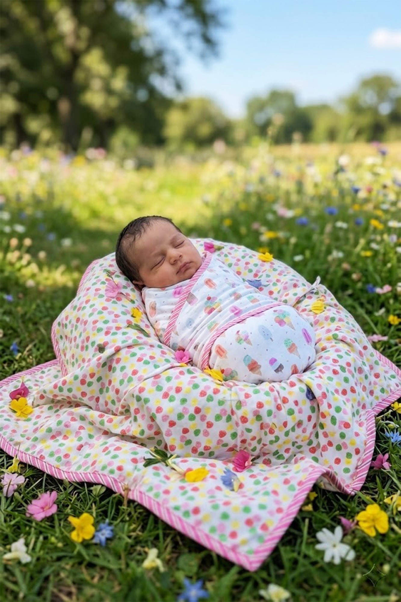 Rainbow Ice cream Swaddle Pair