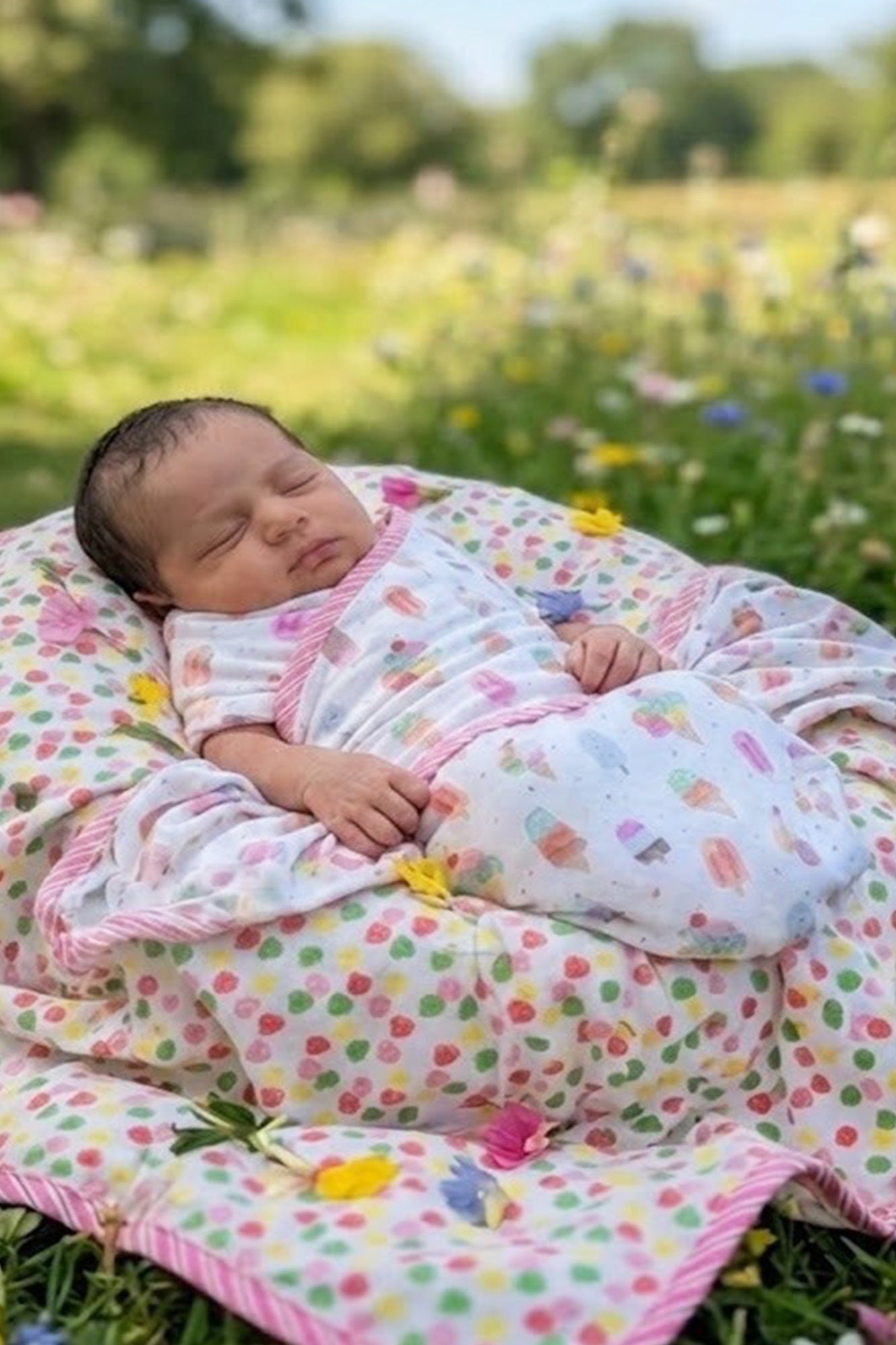 Rainbow Ice cream Swaddle Pair