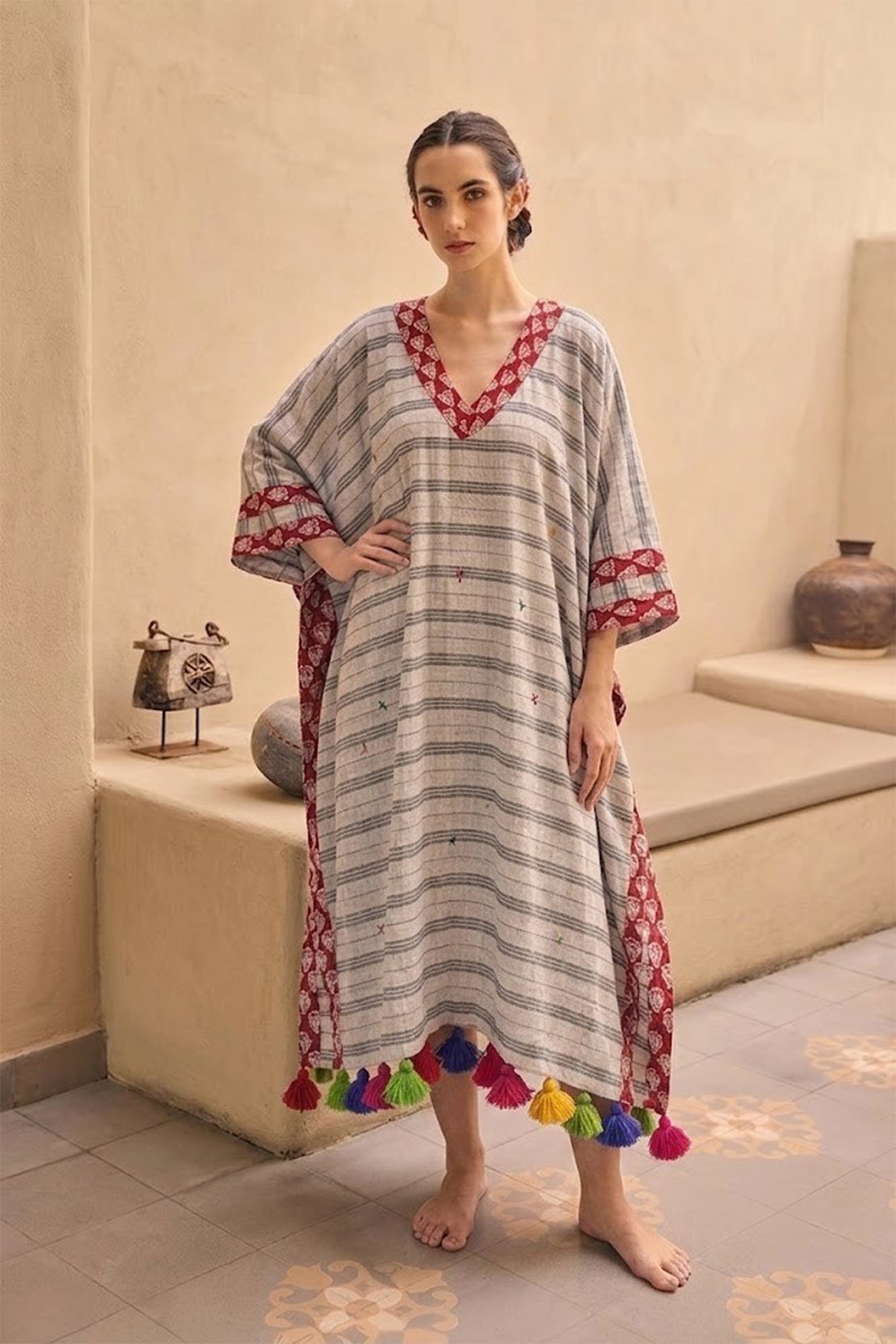 Nomad Line Drift Kaftan Dress
