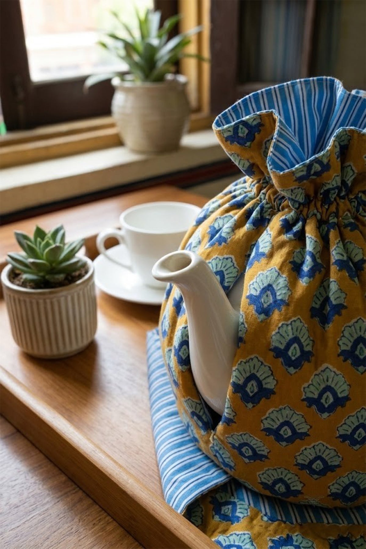 Indigo Petal Tea Cozy Set