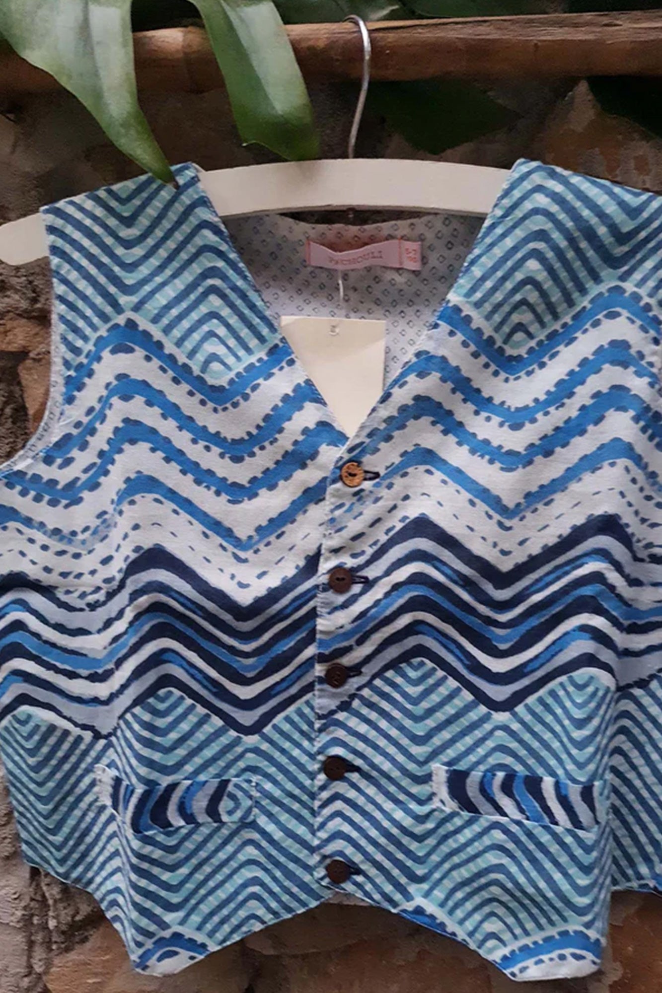 Blue Leheriya Boys Waistcoat
