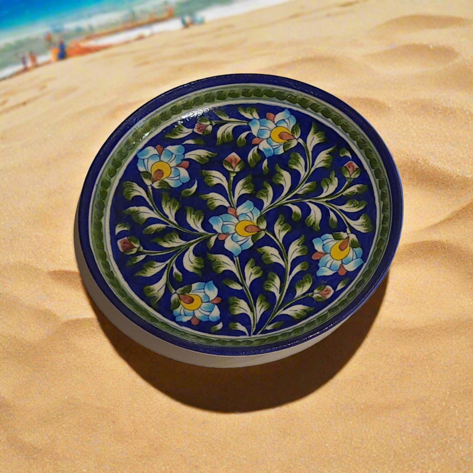 Plate Blue Indigo Ceramic