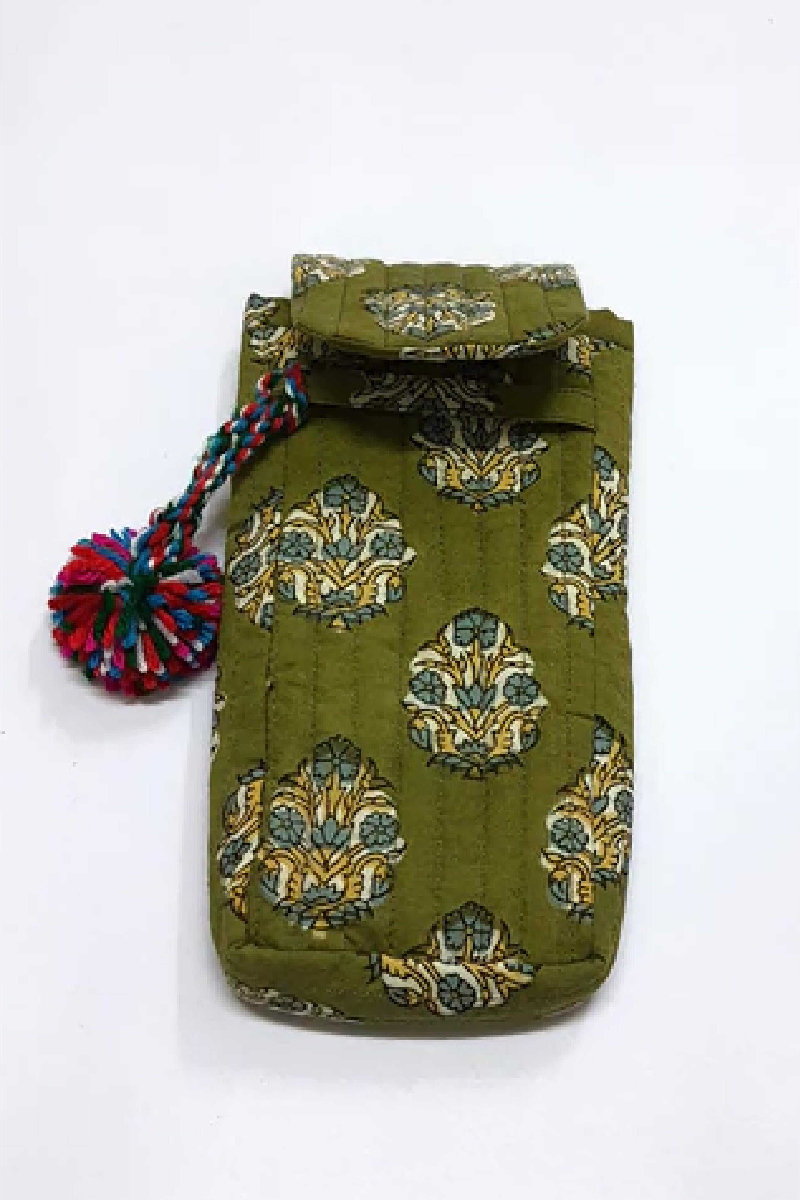 Green Floral-Eye Glass Cover