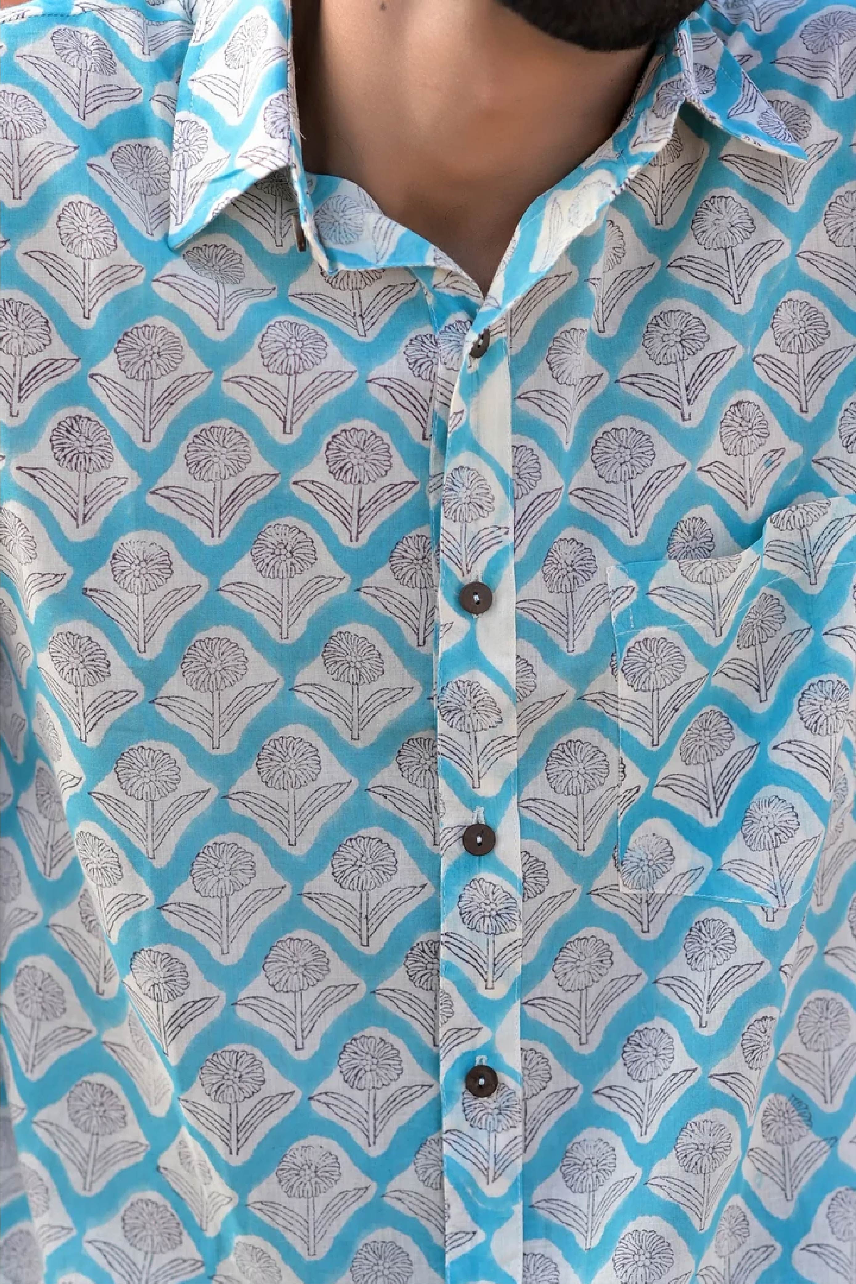 Shirt Full Sleeve Mens Leafage Green