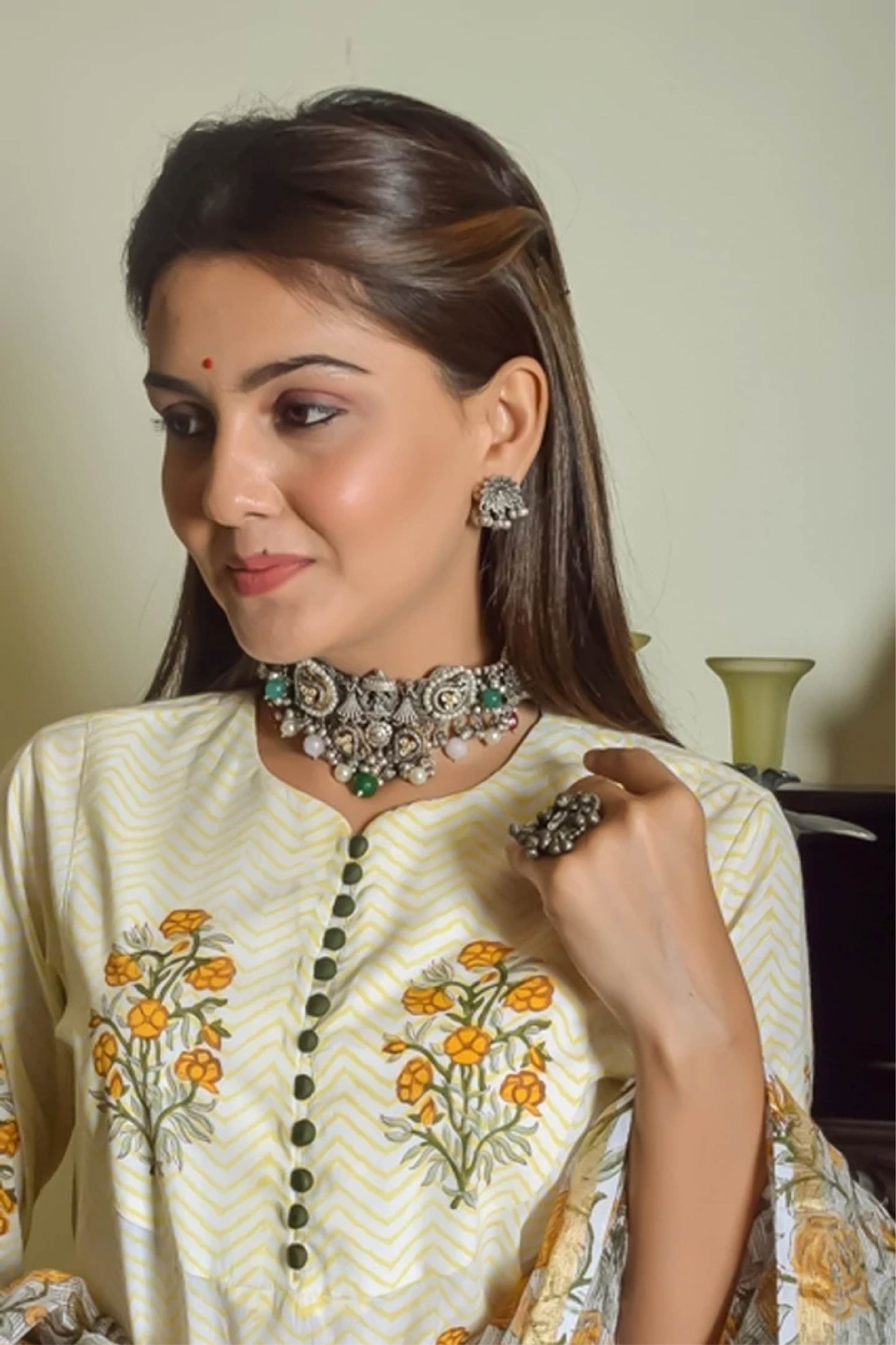 Kurta Set Women Set of 3 Mughal Yellow