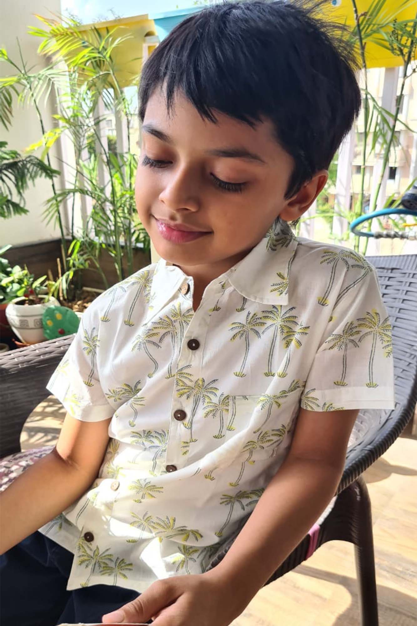 Boys Palm Green Shirt