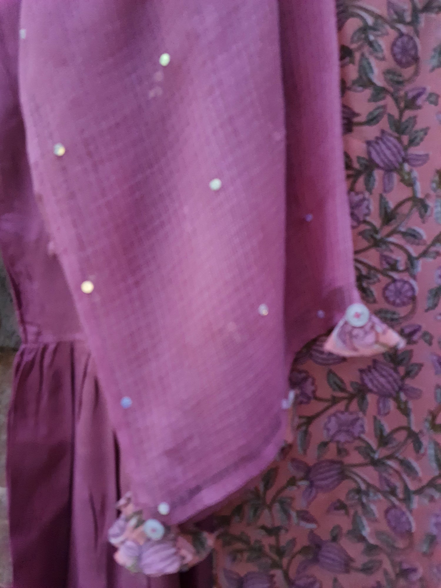 Girl Onion Pink Jaal Sharara Set-Set Of 3