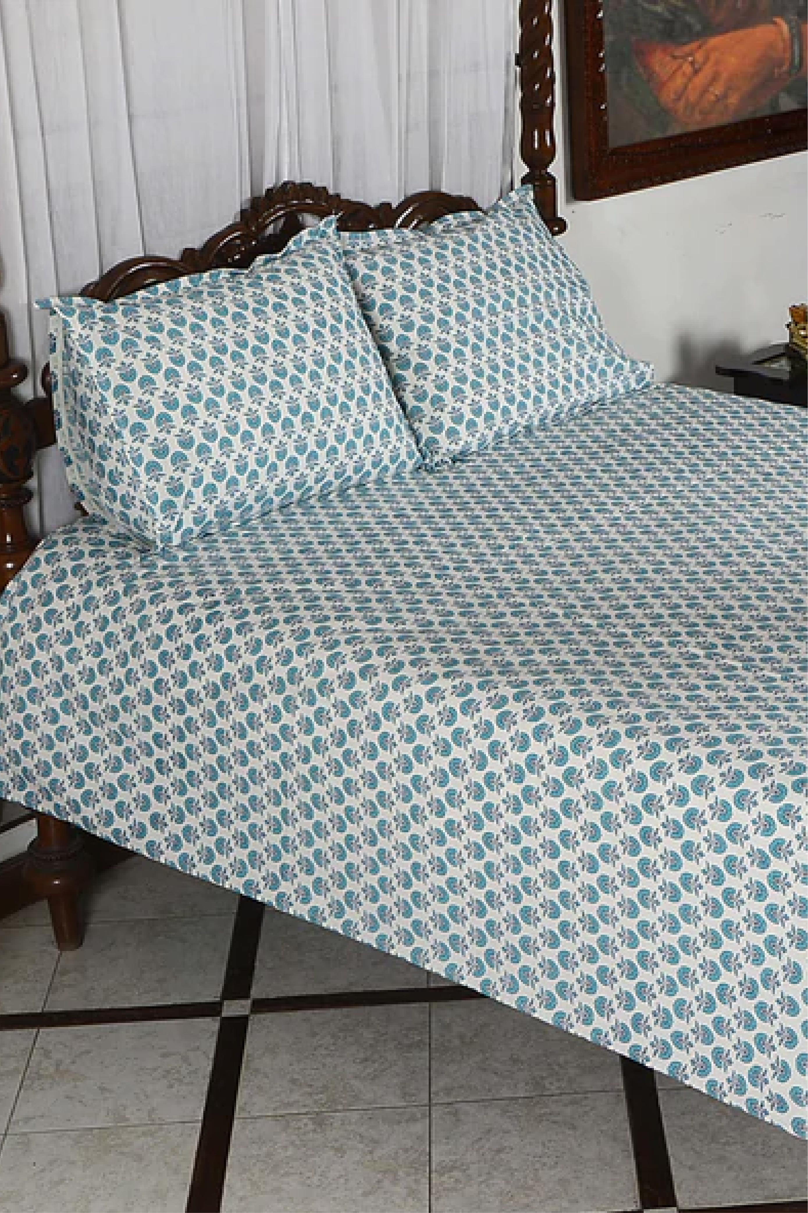 Aqua Motif Bed Sheet