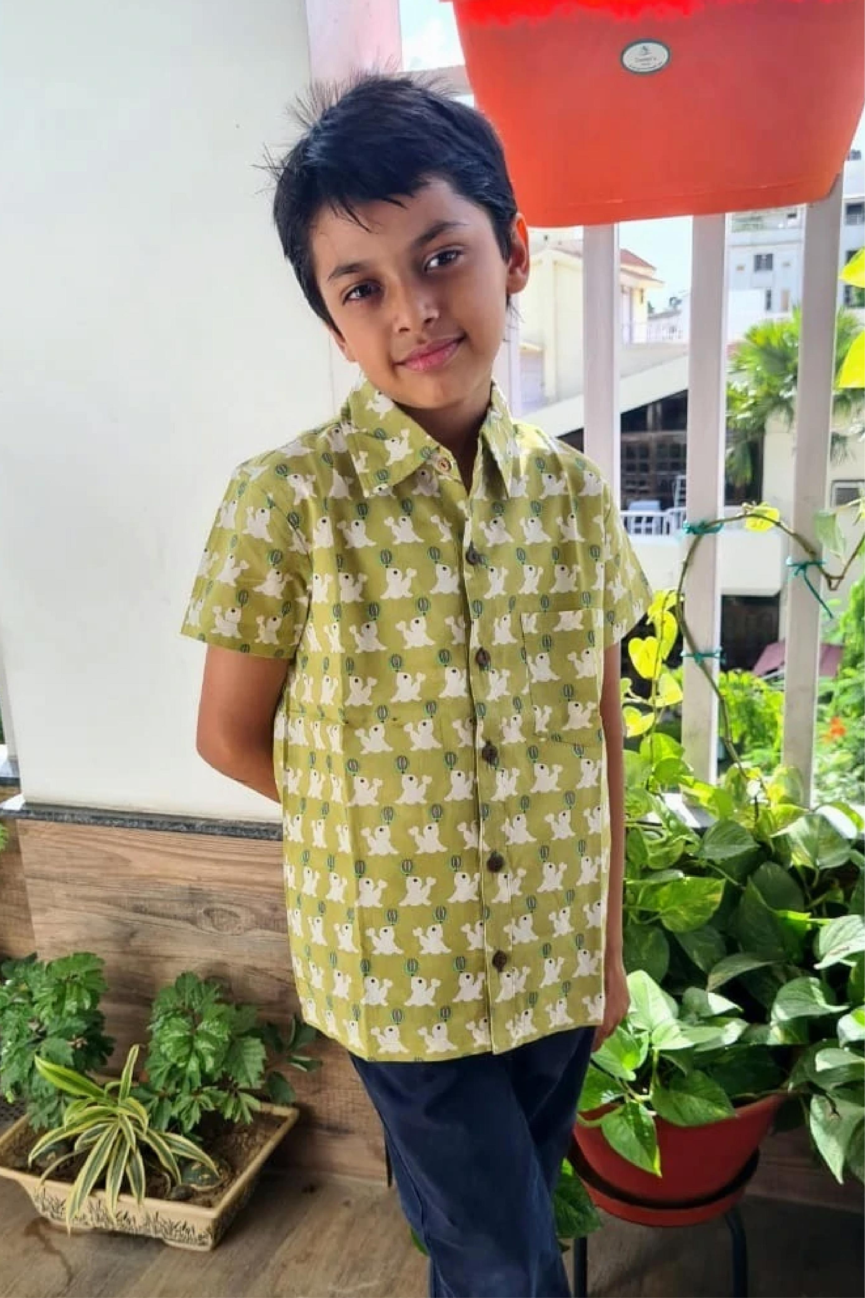 Boy Dolphin Green Shirt