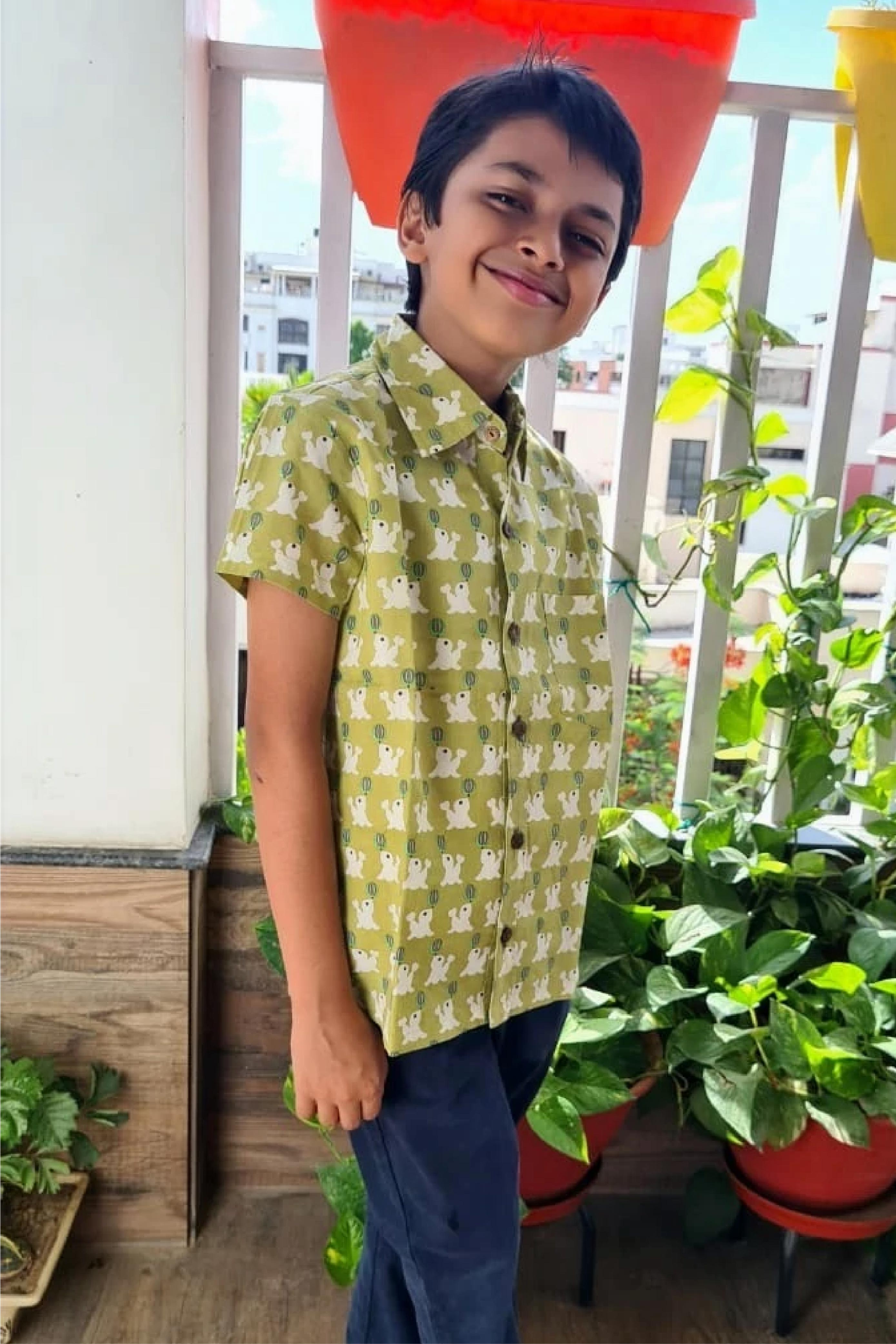 Boy Dolphin Green Shirt