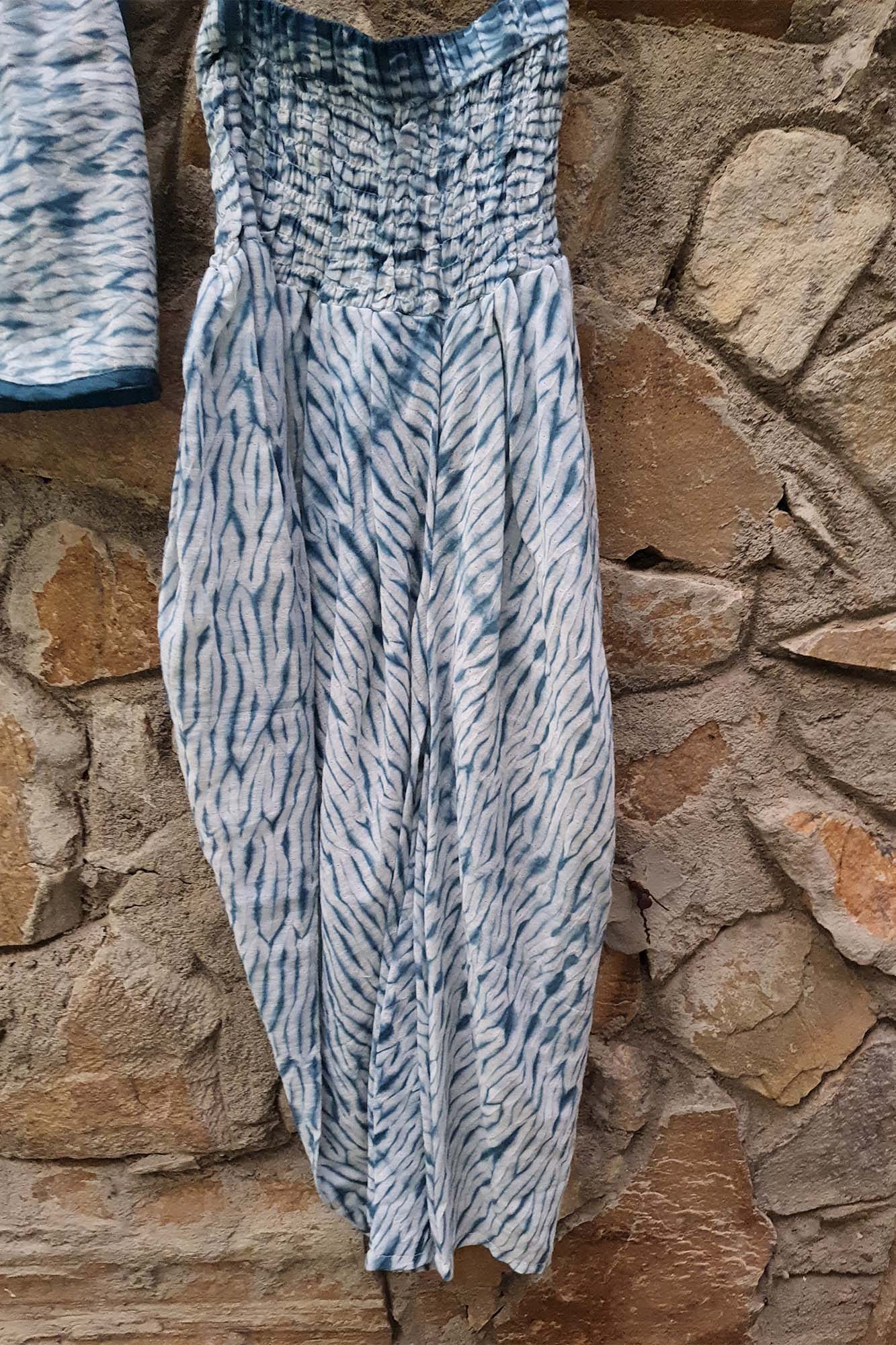 Girls Blue Shibori Dhoti