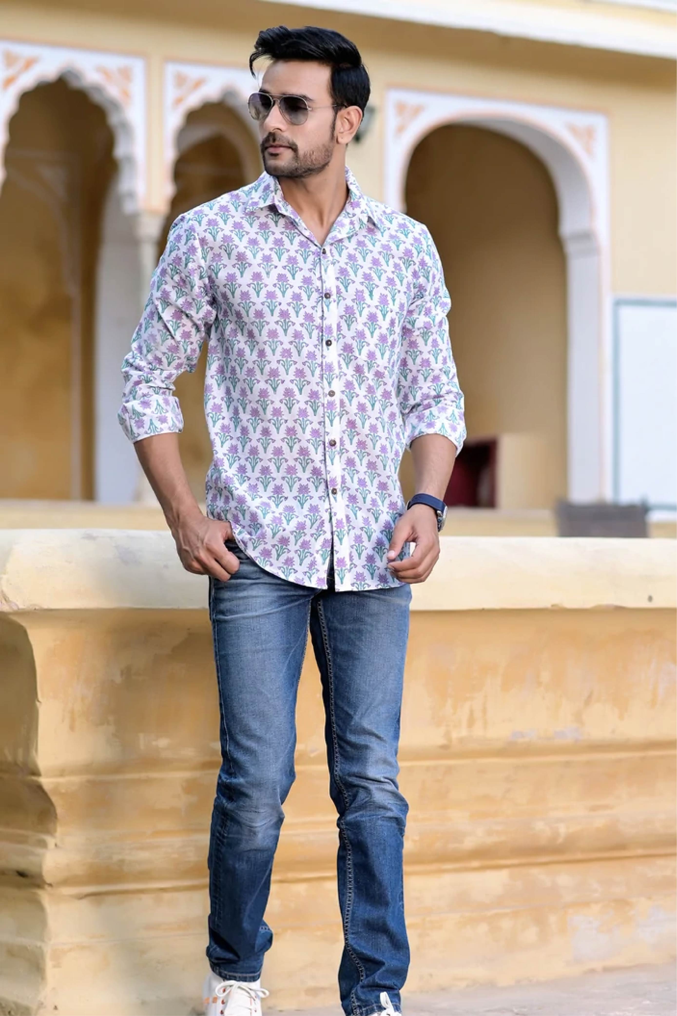 Men Full Sleeve Shirt Purple Booti