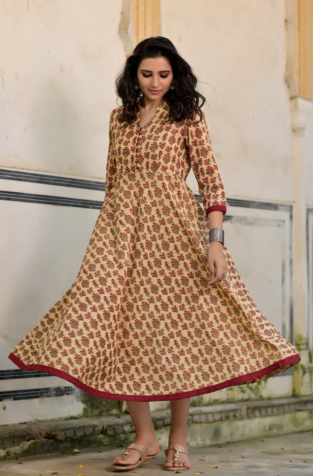 Dress Aureb Maroon Boota