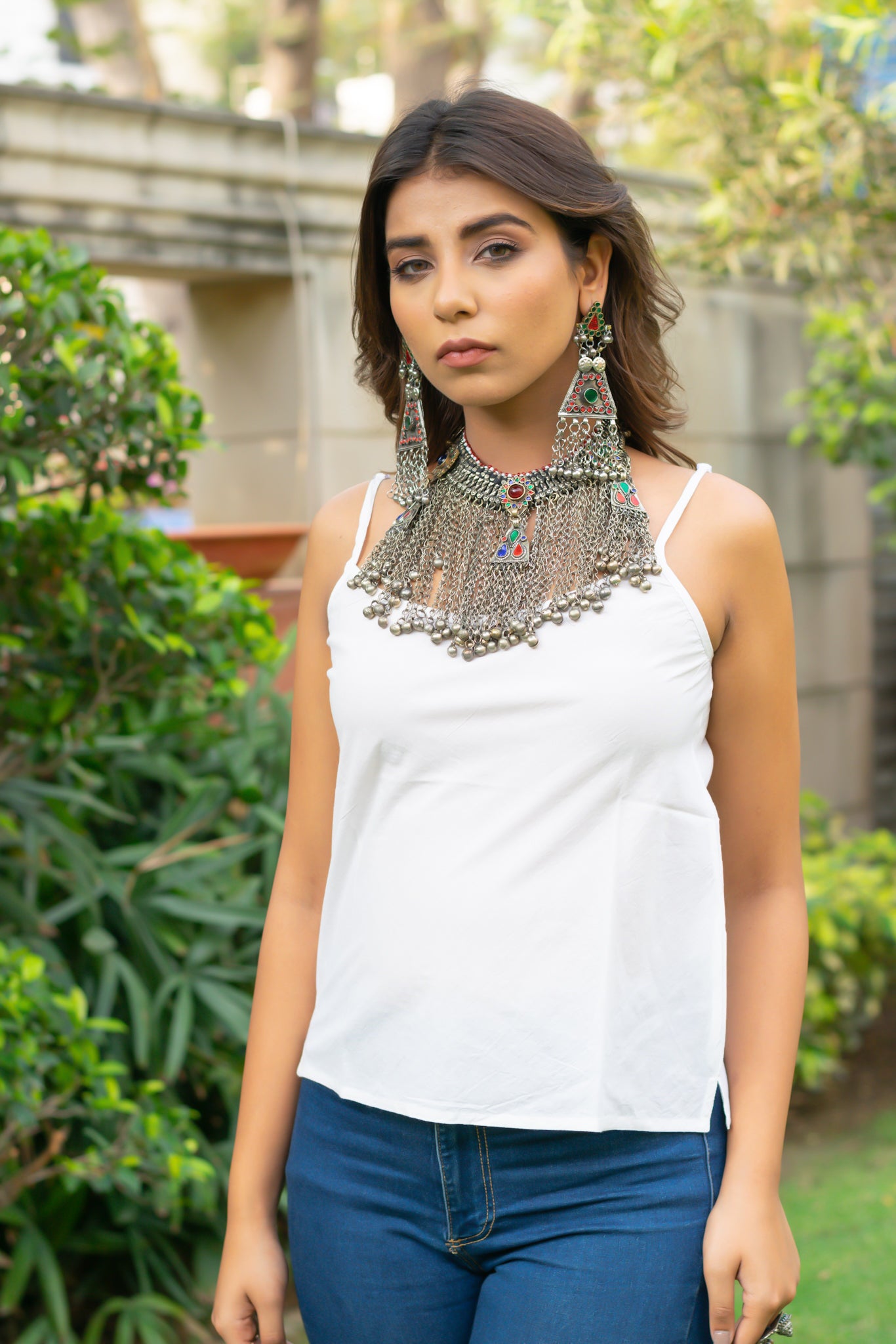 Women White Cotton Slip