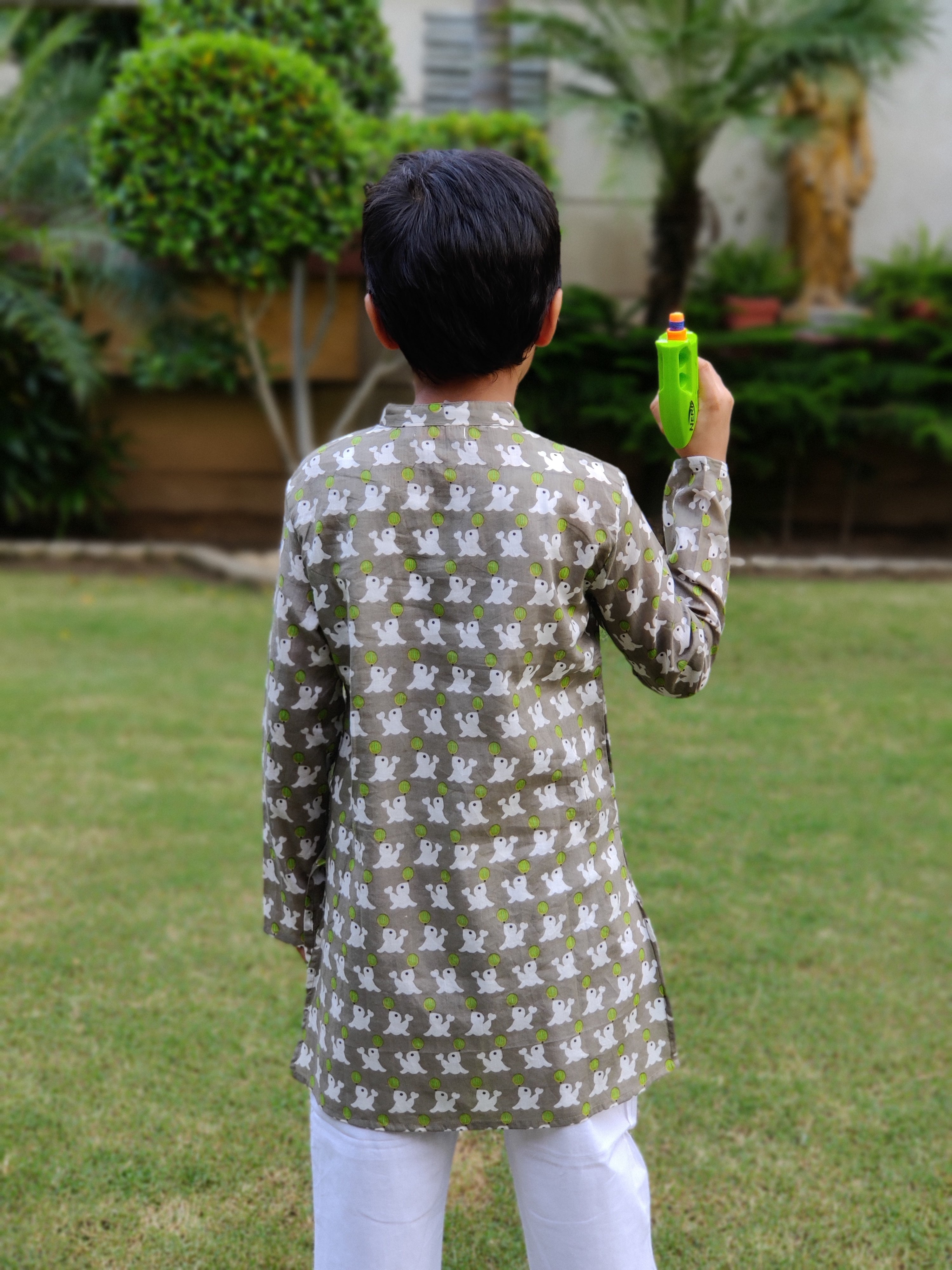 Kurta Boy Dolphin Grey