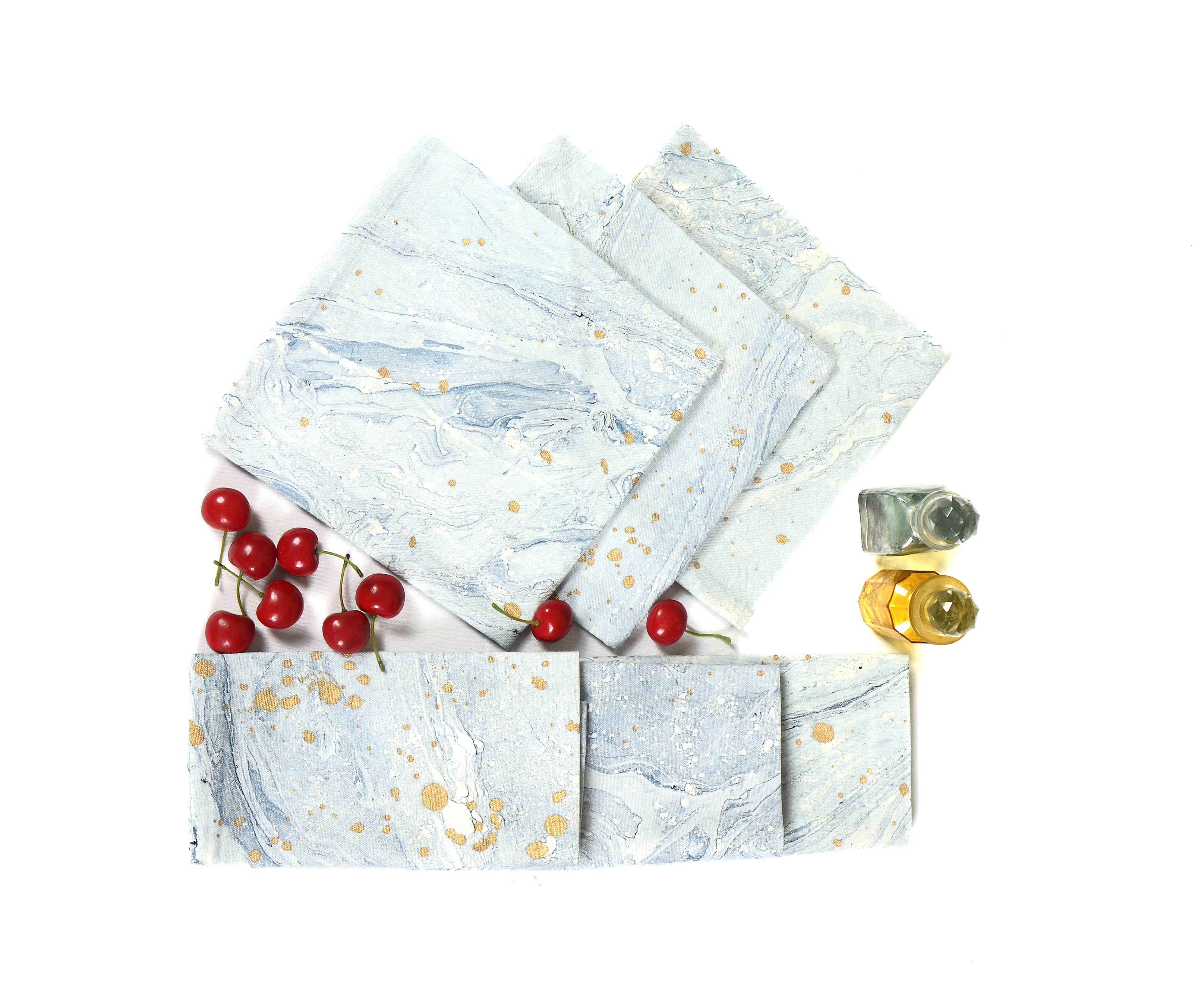 Sea Green Marble -Placec Mat & Napkin Set of 6