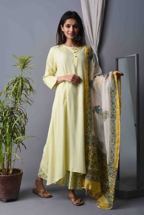 Kurta Set of 2 Women "Nargis" Yellow