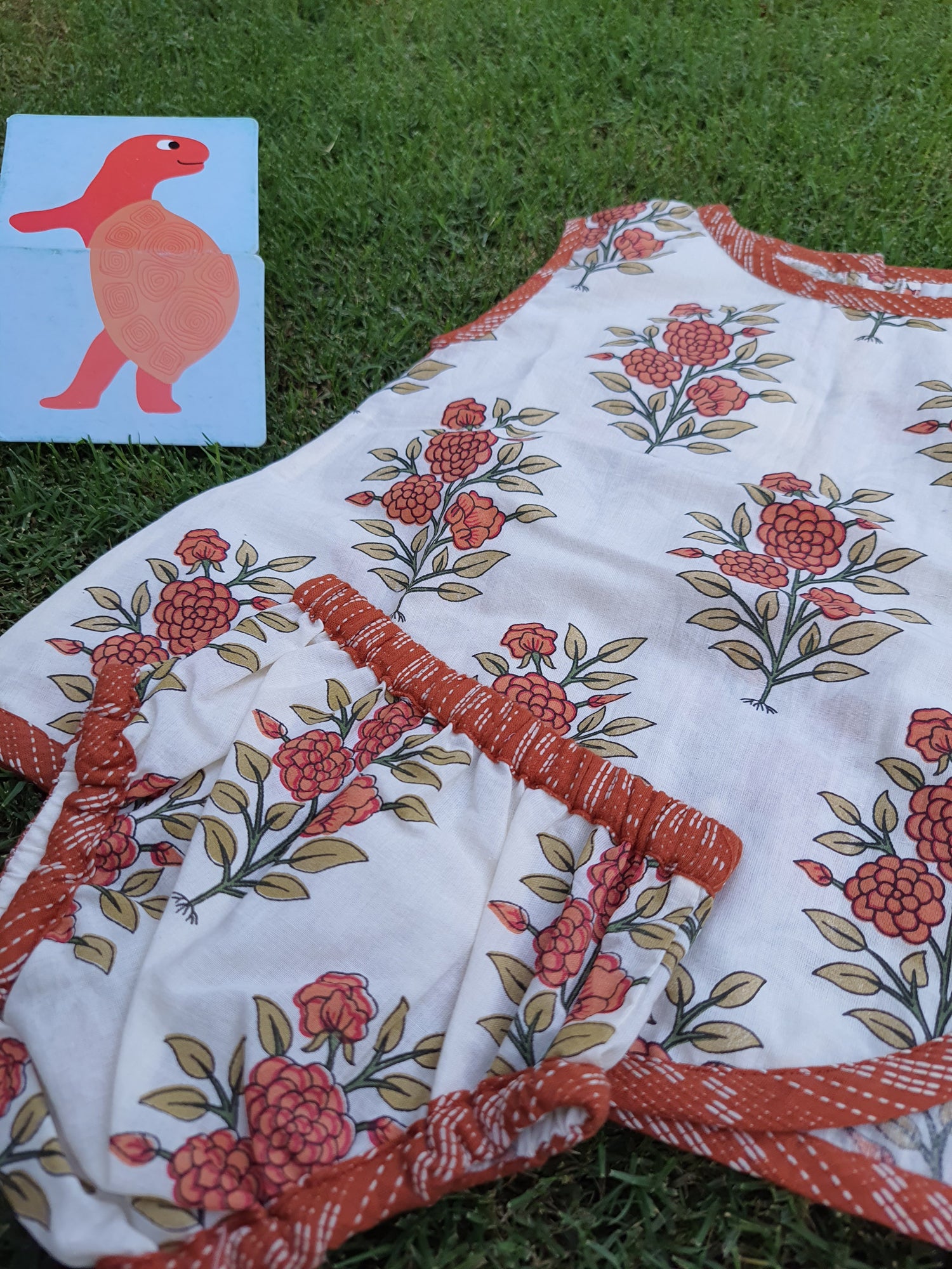 Mughal Rust - Infant Baby Dress With Shorts
